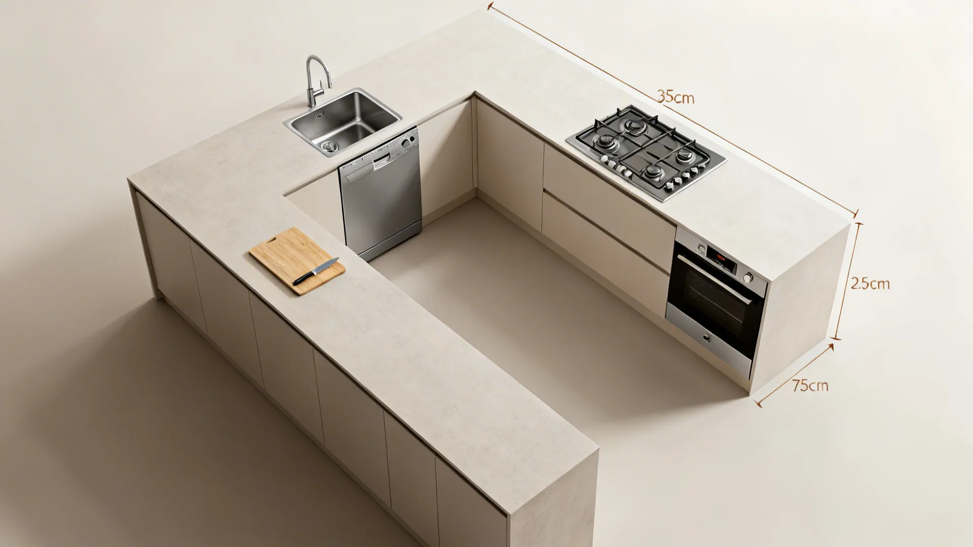 3) Zone the L: prep, cook, and clean without collisions