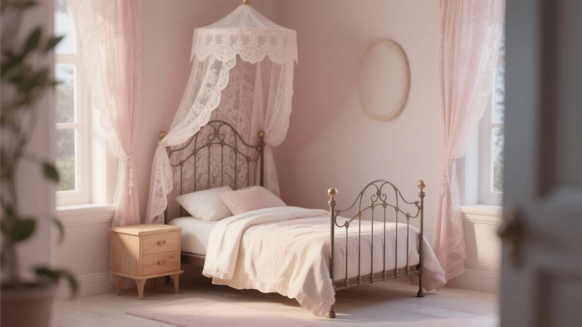1. Lace Canopy over a Petite Bed