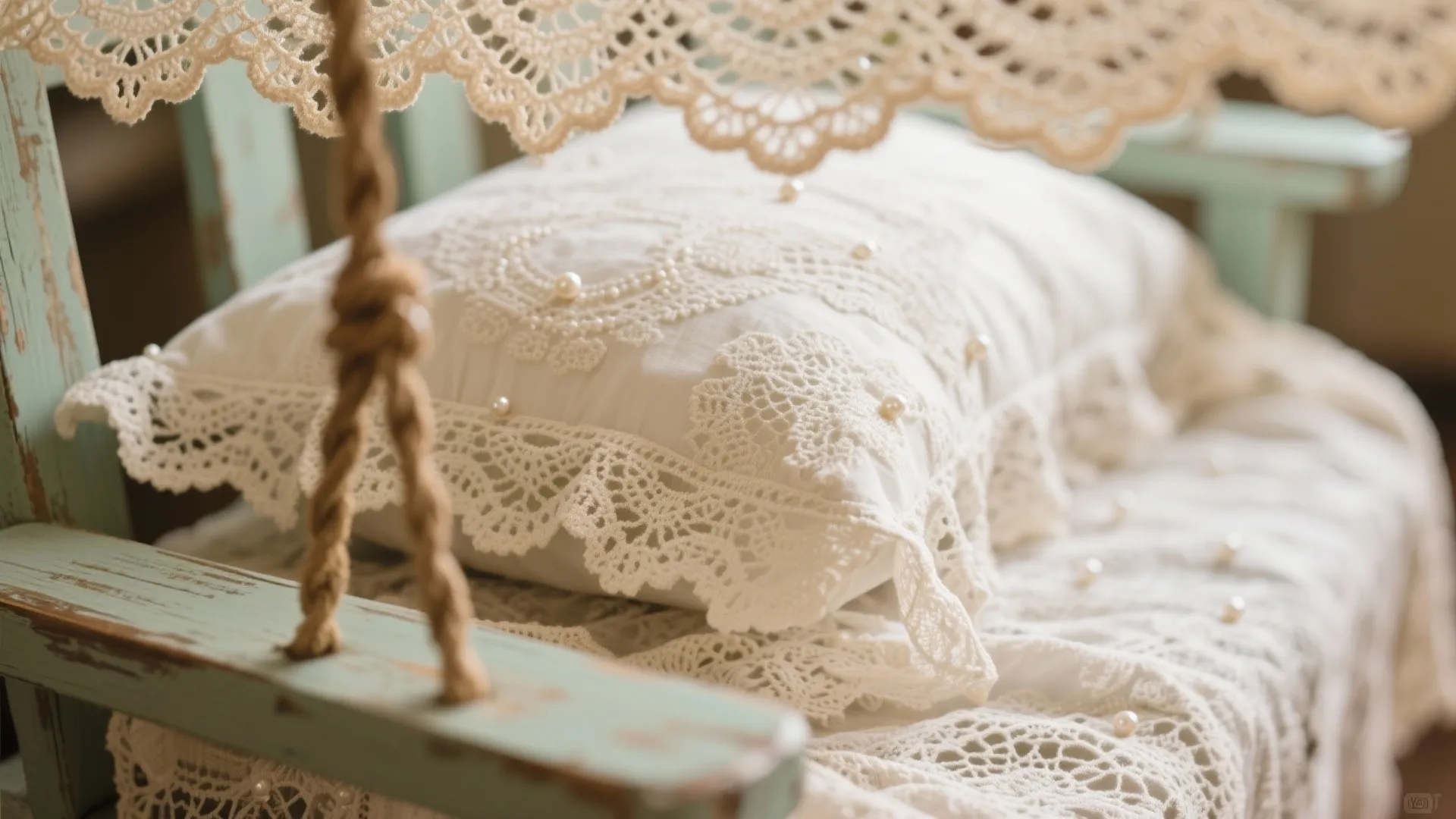 Vintage Lace Canopy Swing