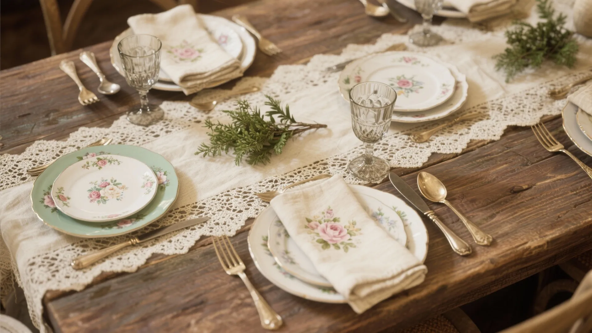 Lace and Linen Table Settings