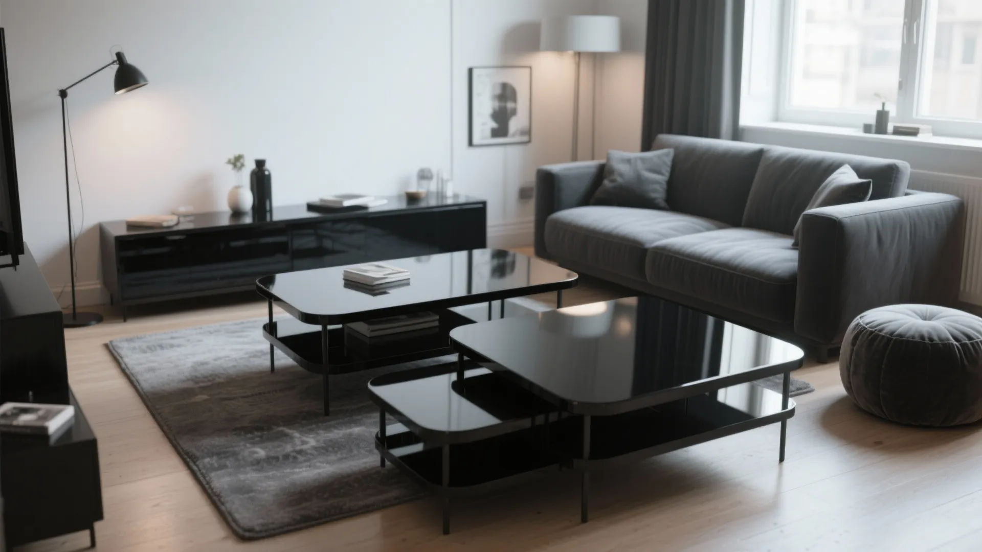 2. Black Lacquered Nesting Tables