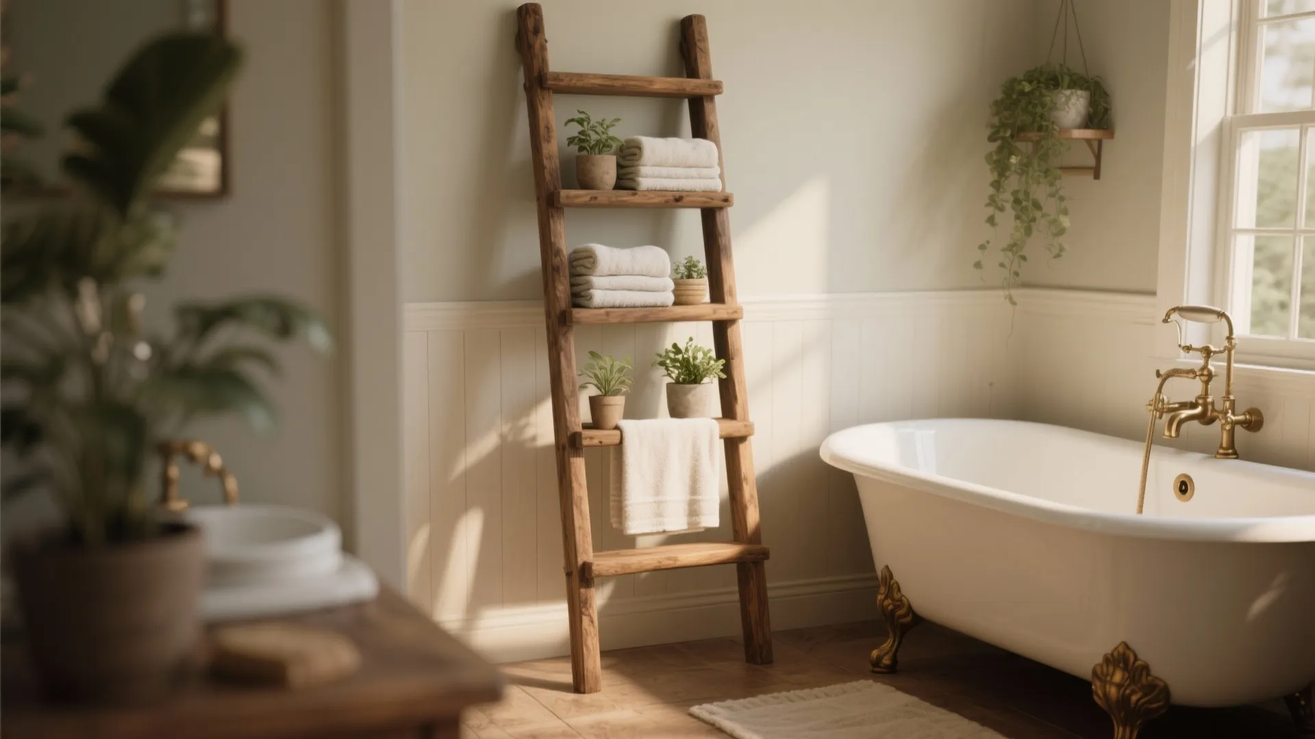 4. Ladder Shelf Storage