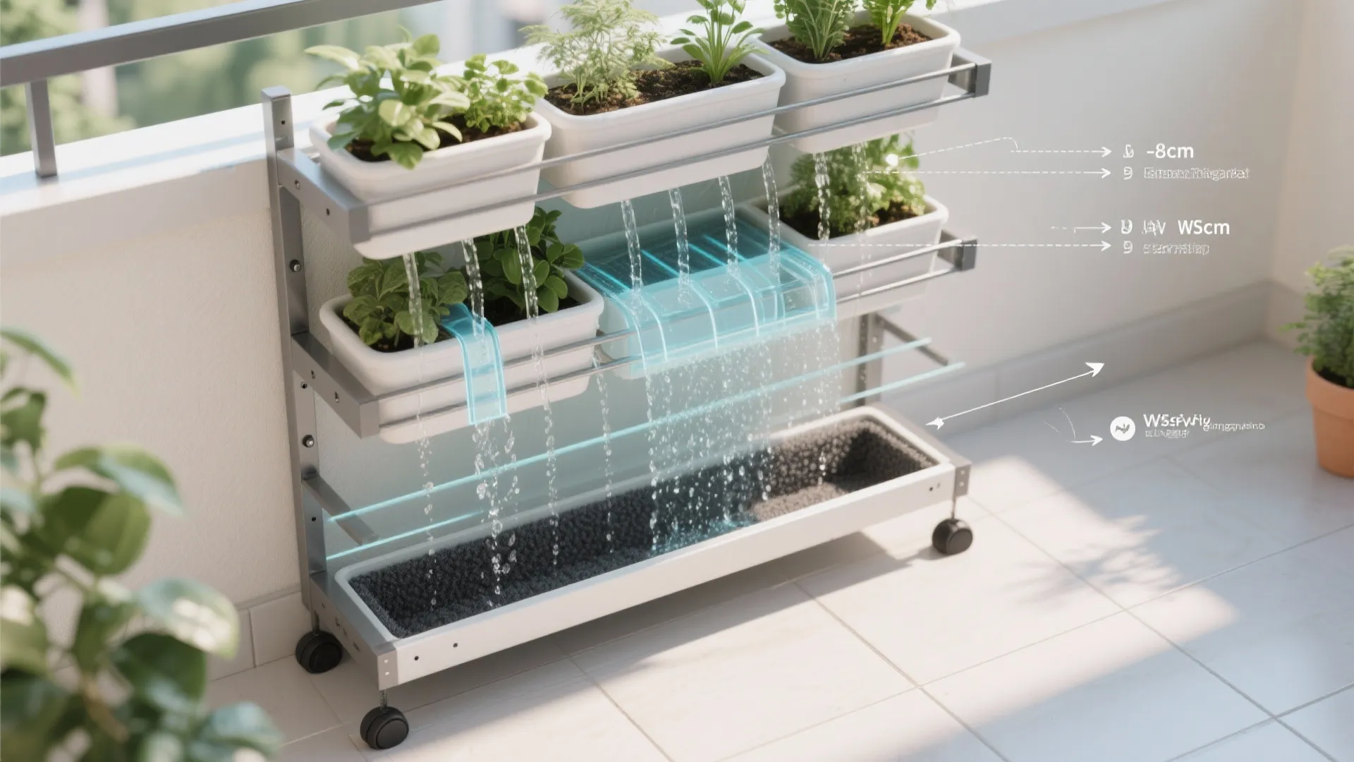 Tiered Ladder Rack With Built-in Drip Control