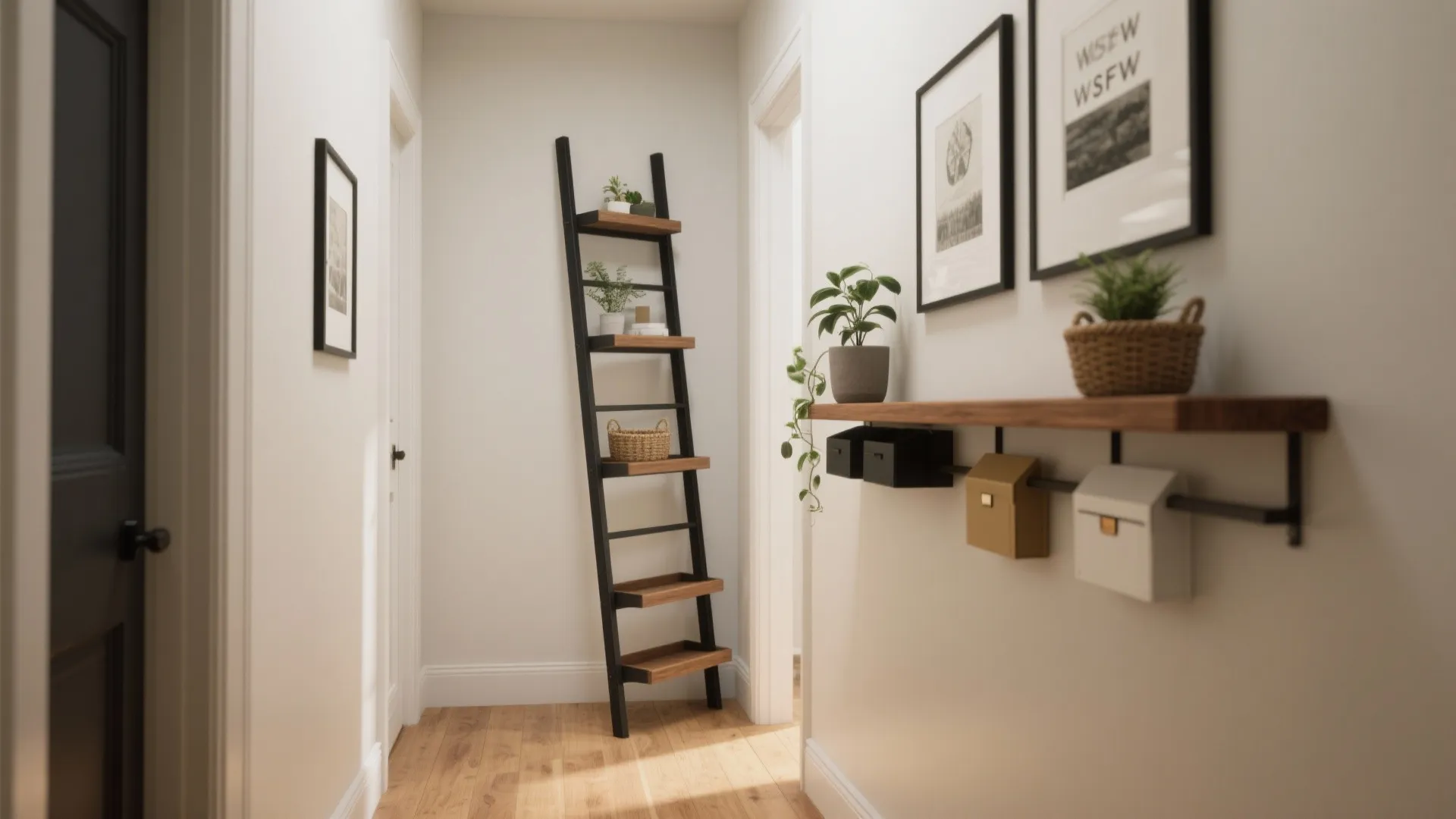 Lean Ladder Shelf + Upper Ledge Combo