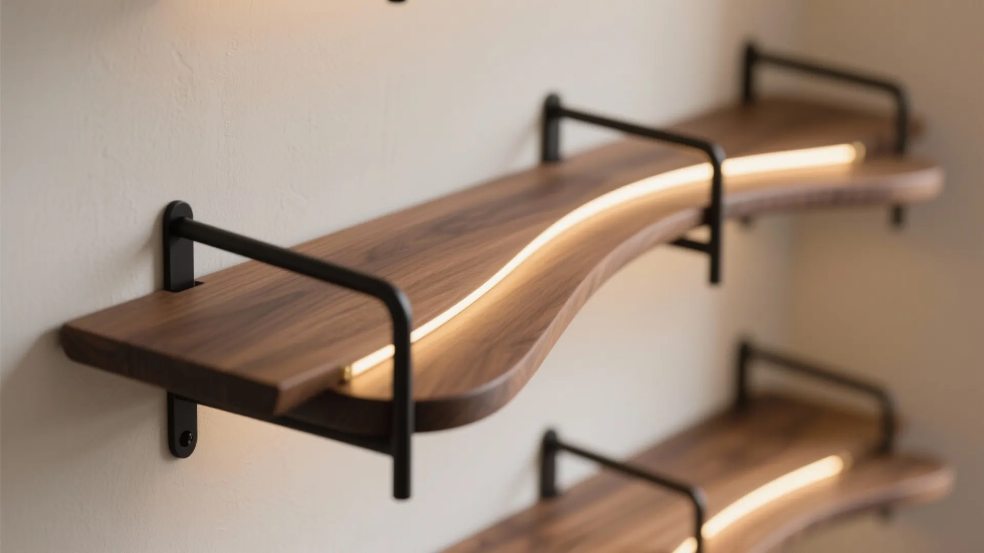 Ladder or Sculptural Corner Shelving with Lighting