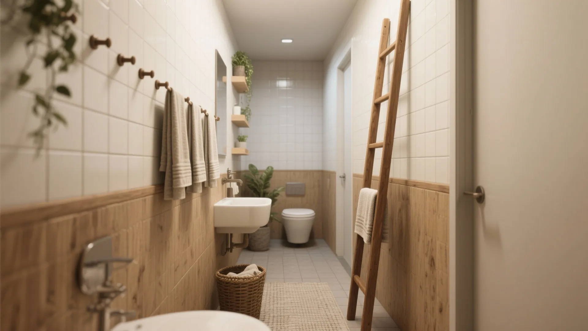 2. Ladder or peg rail as vertical display