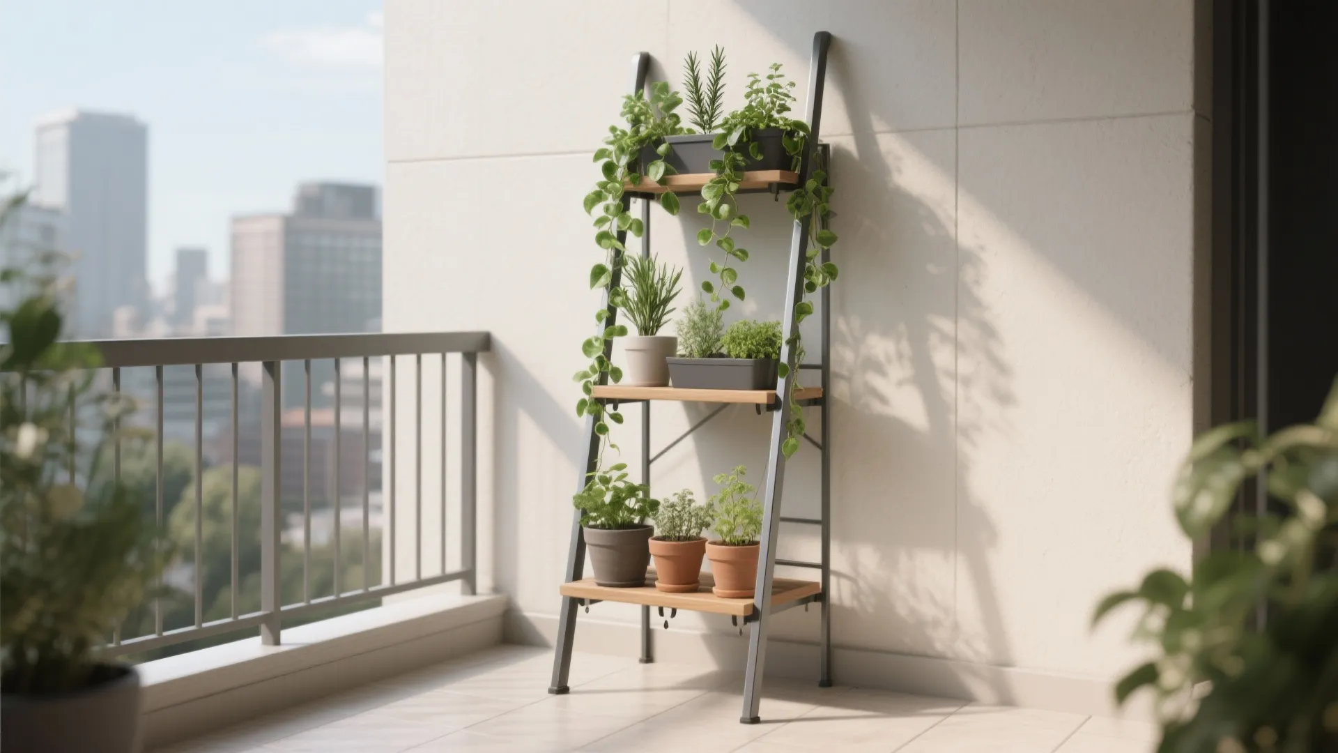 Tiered Ladder Planters for Layered Greenery