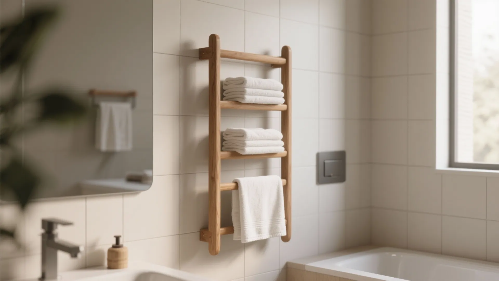 1. Wall-Mounted Ladder Rack