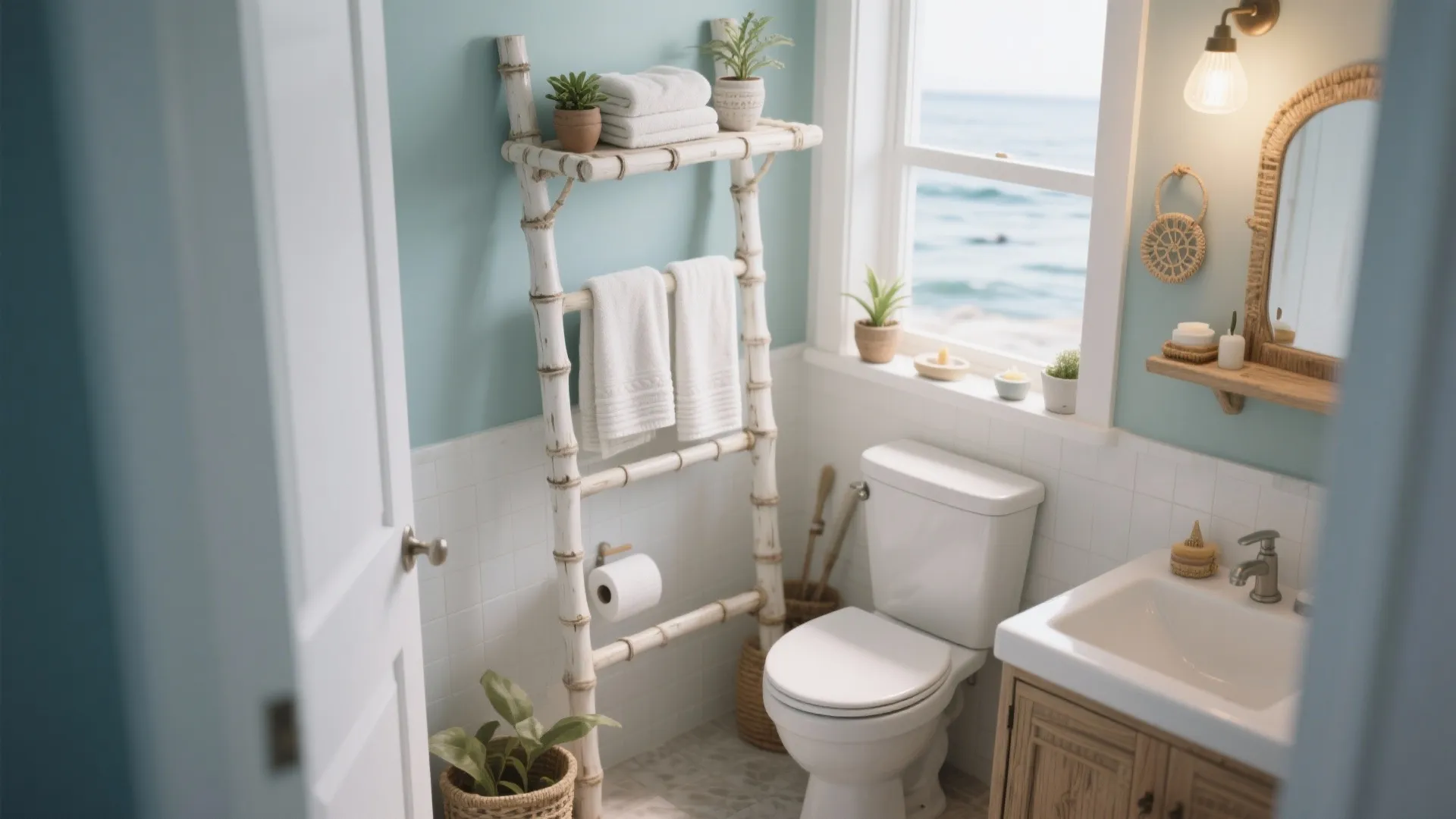 2. Over-the-Toilet Ladder Rack