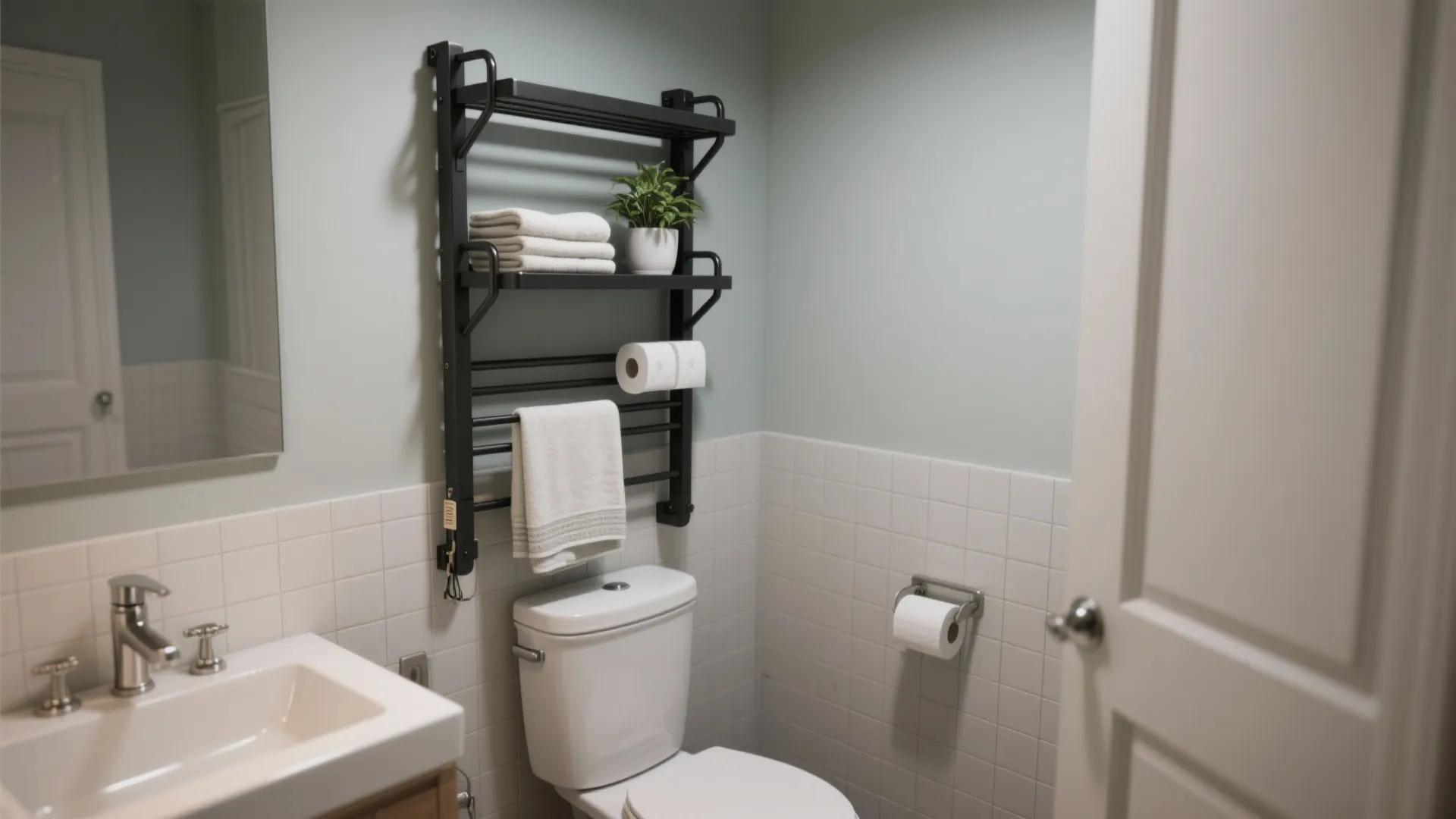 Over-the-Toilet Ladder Rack