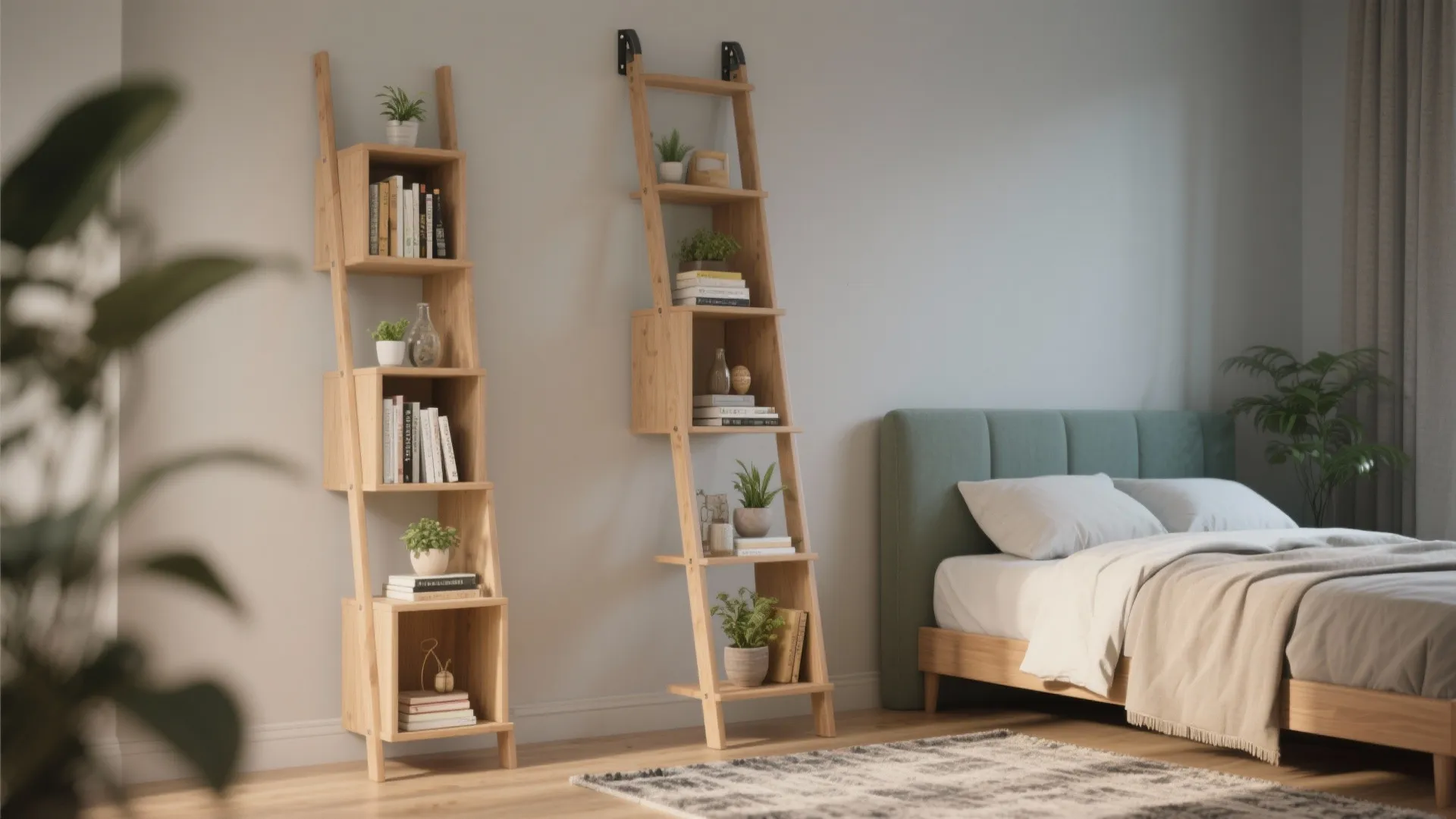 4. Ladder Shelf or Staggered Cubes