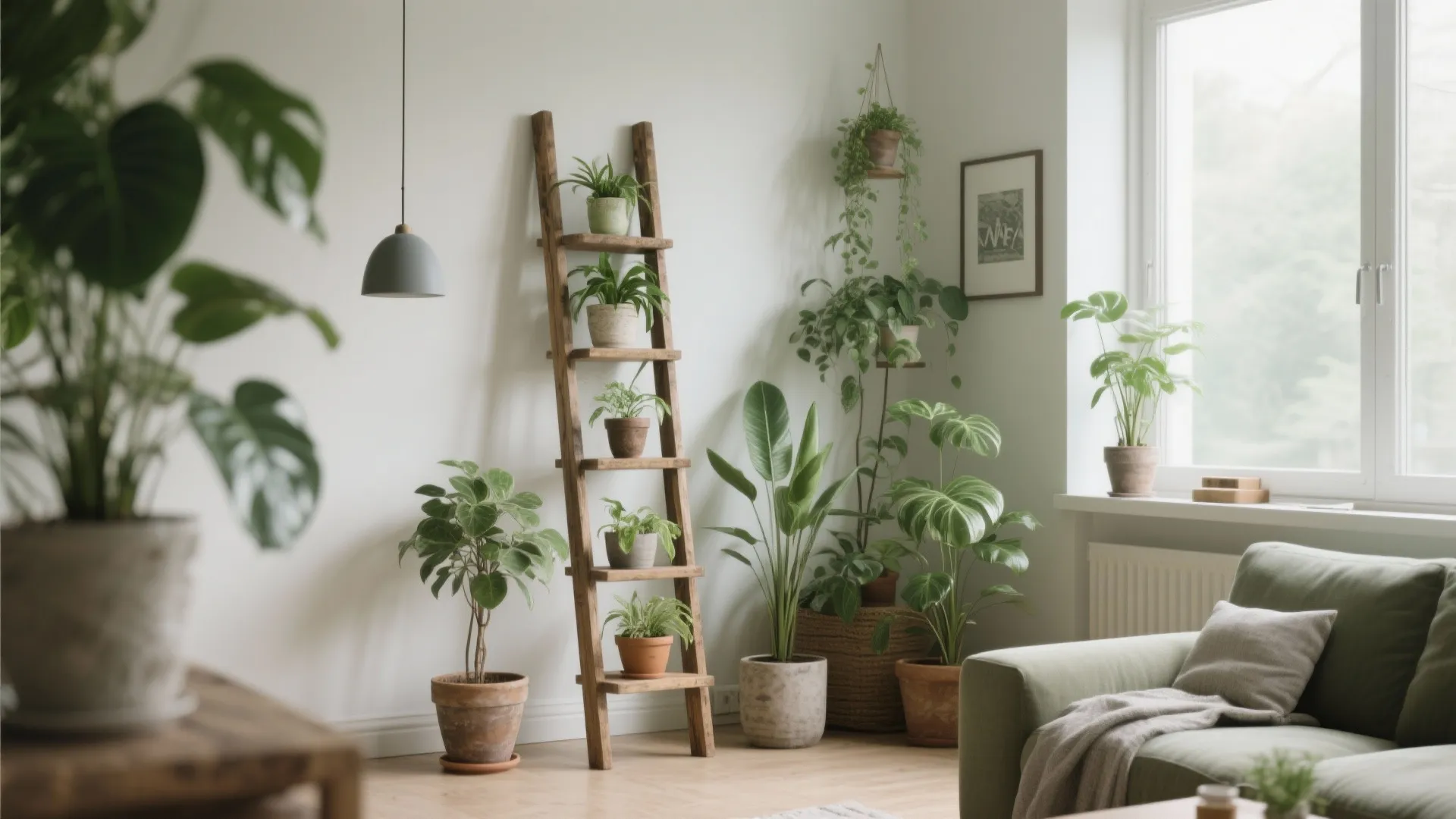 5. Ladder Shelf Green Wall