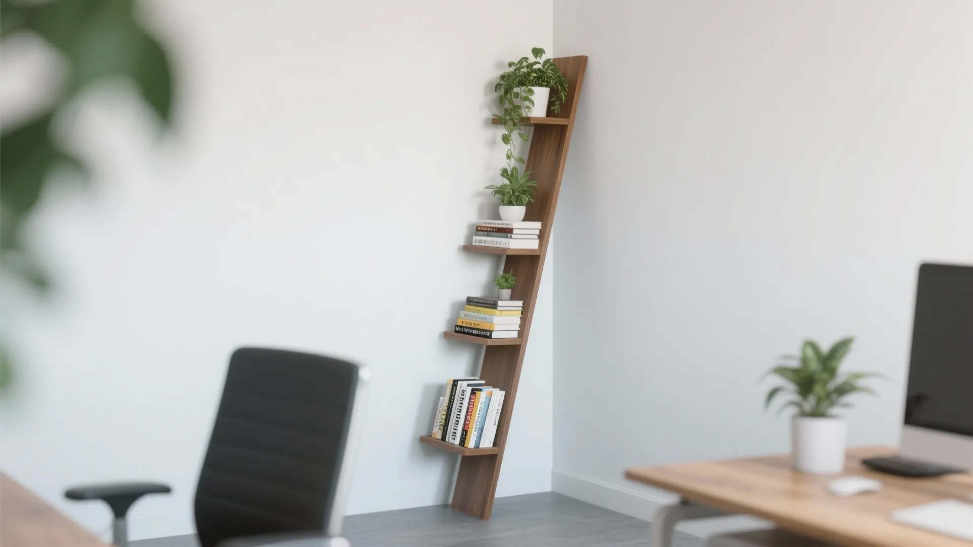 7. Ladder Style Leaning Shelf