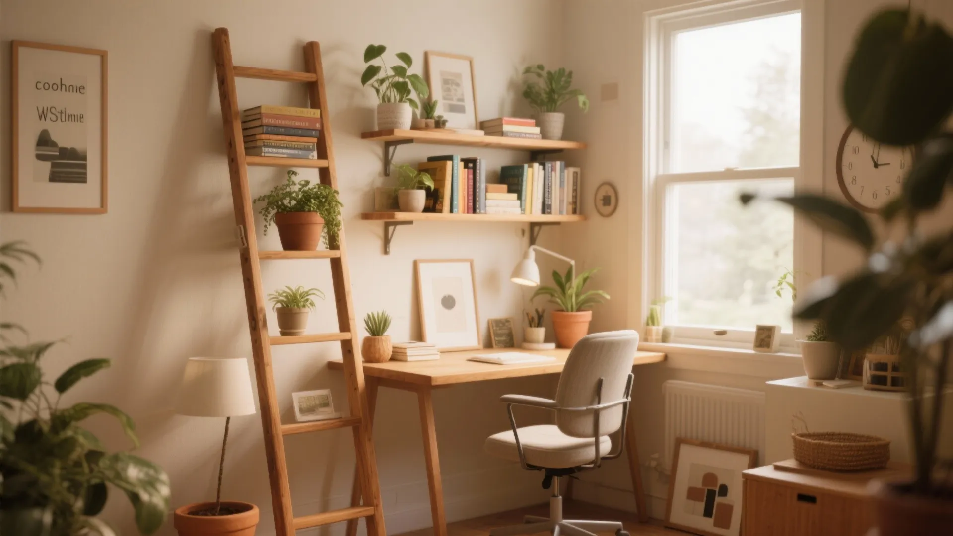 2. Ladder-Style Shelving