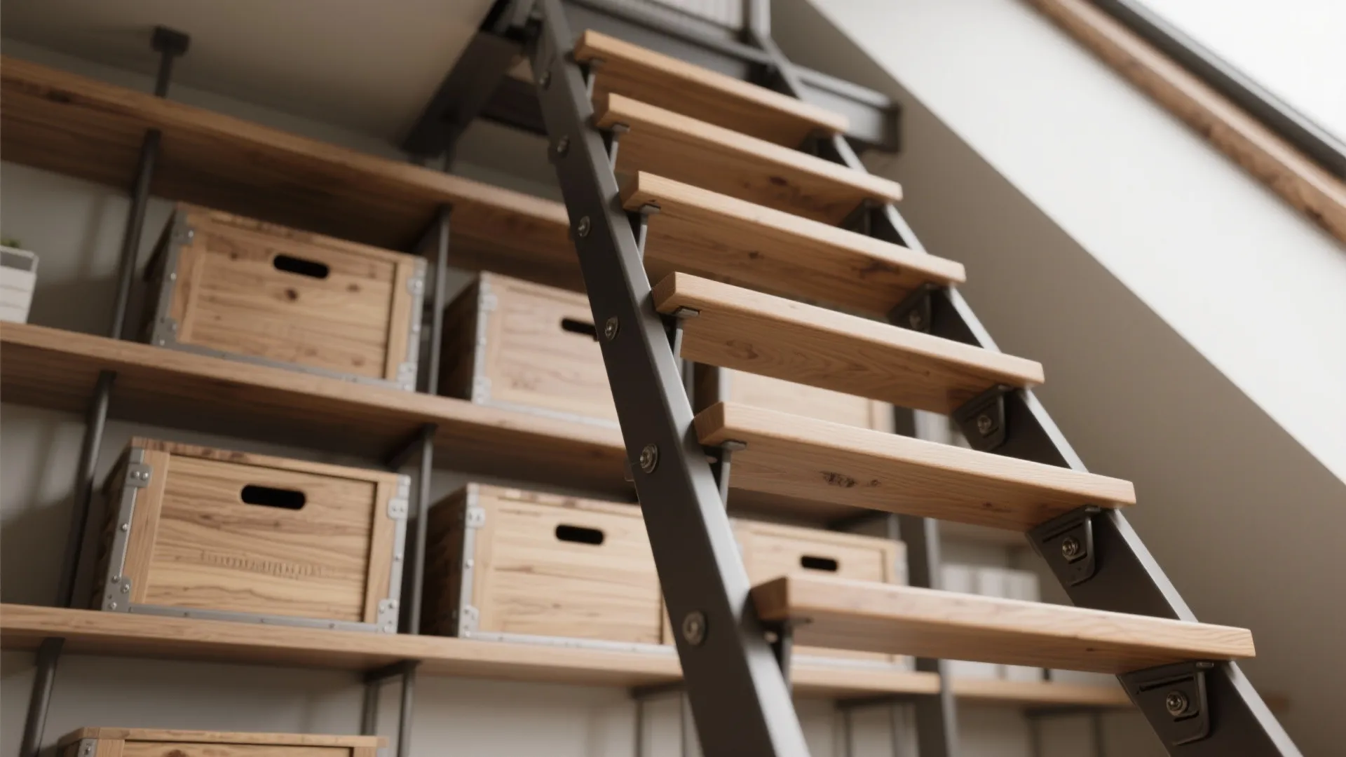 4. Ladder-as-Shelving and Flexible Access