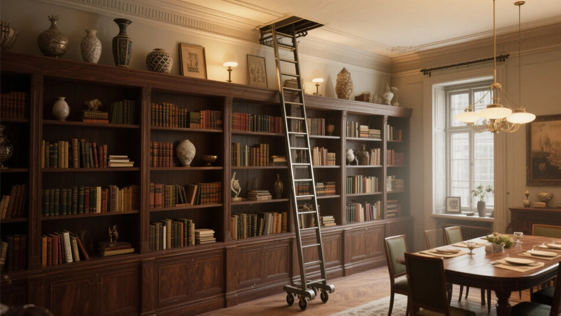 3. Vertical ladder and high shelves to use every inch