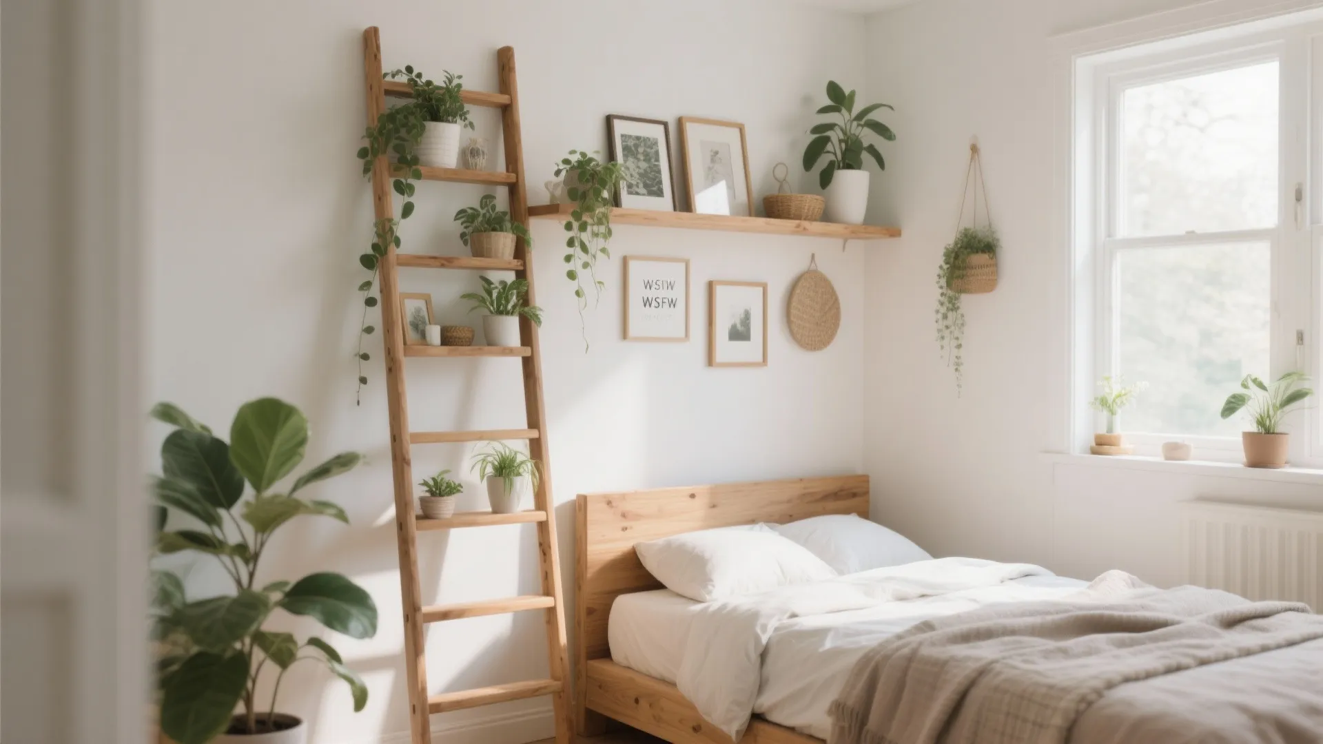 4: Ladder Shelves for a Casual Look