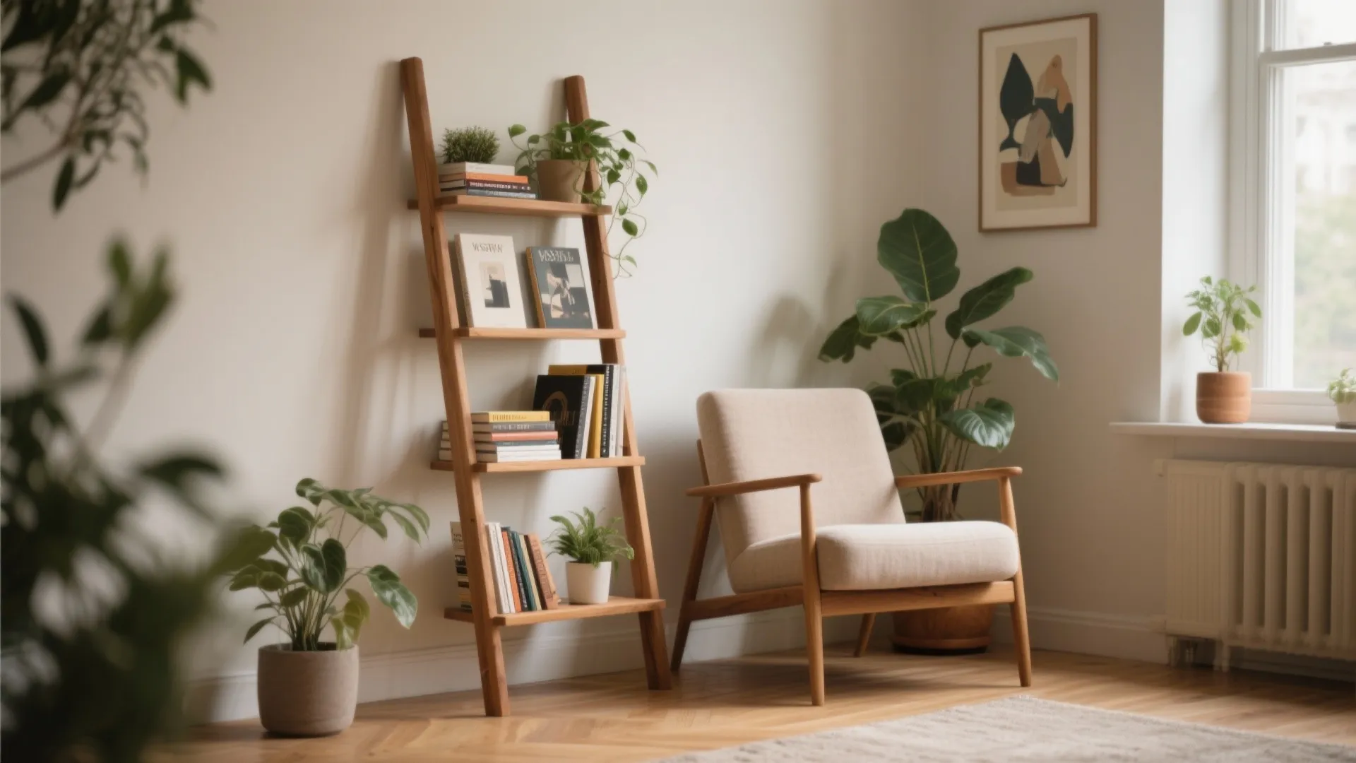Ladder-Style Bookshelves