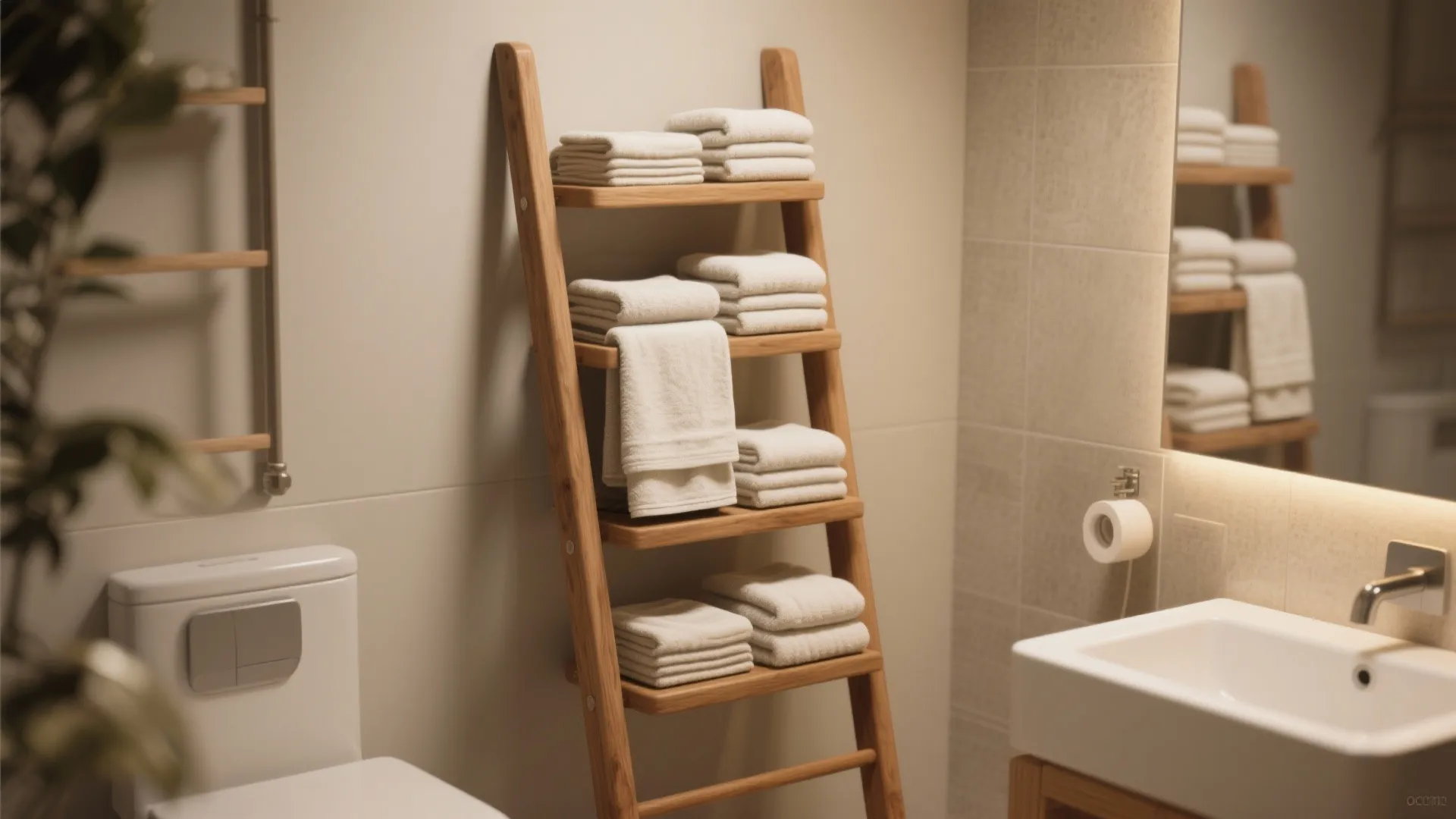 9. Ladder-style towel racks