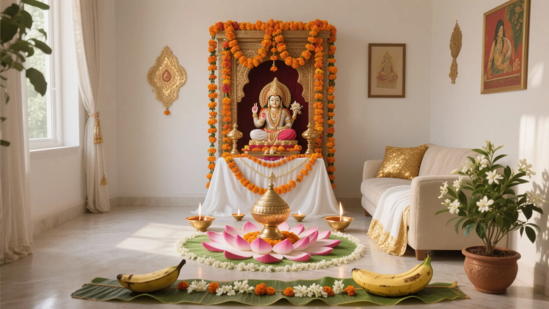 Flower Decoration for Lakshmi Pooja: 5 Inspired Ideas: Small-space floral styling from a senior interior designer with real project tips, costs, and cultural nuance