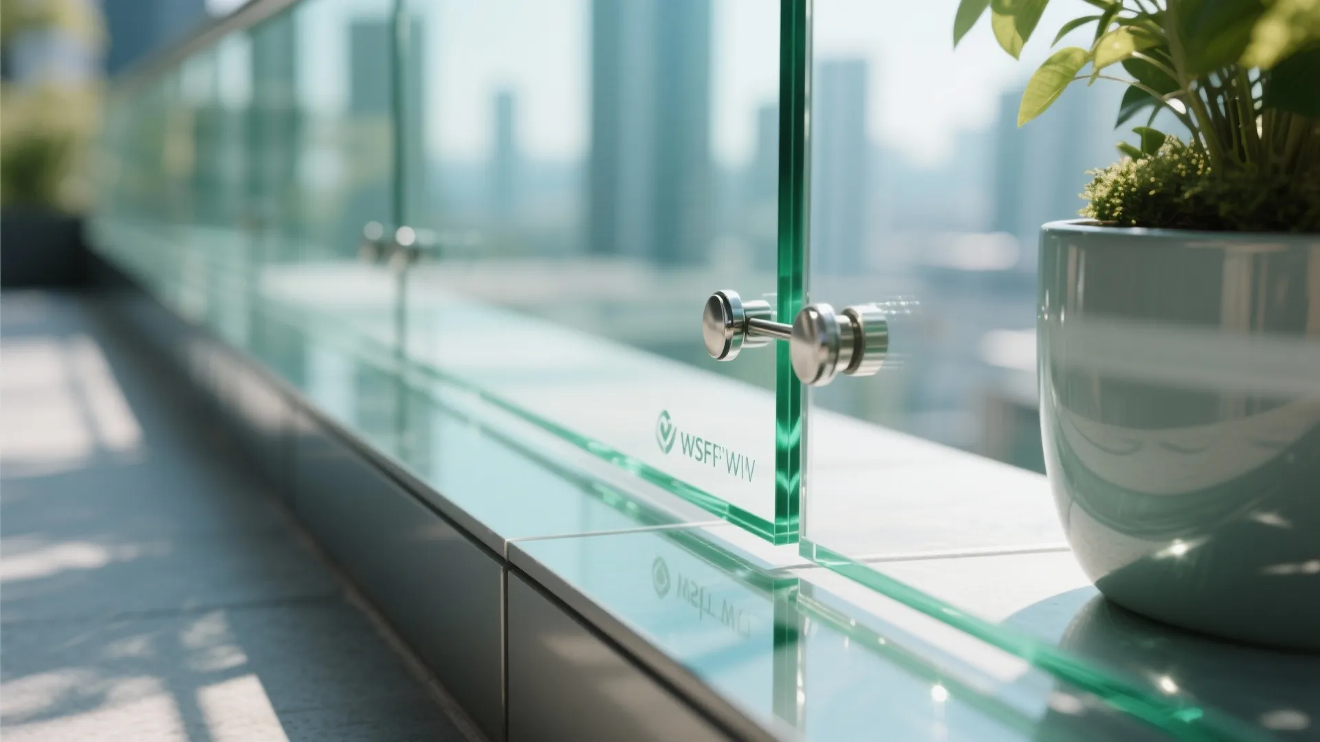 2) Glass balustrade and reflective finishes for more light