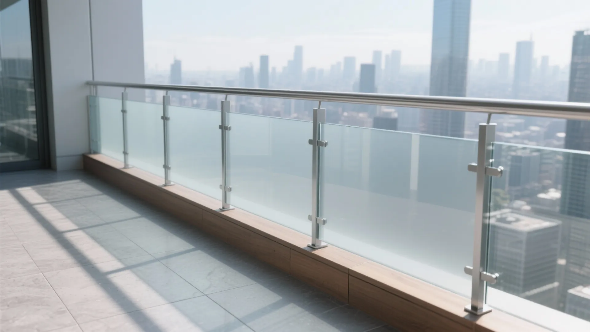 Laminated glass balustrade with layered privacy