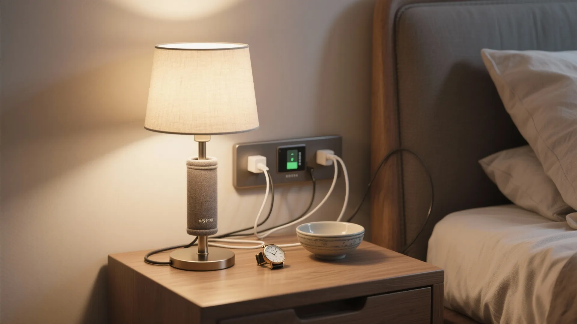 3. Functional Styling — Lamp, Tech, and a Personal Touch