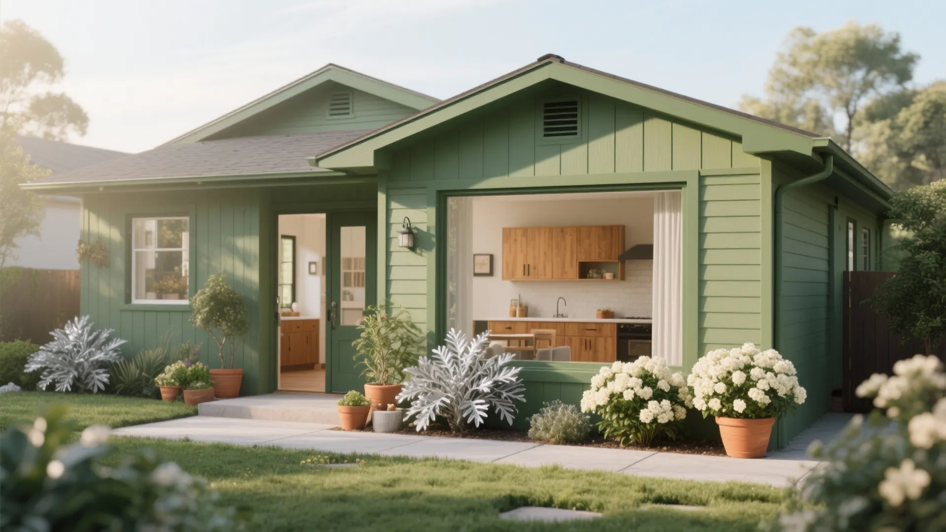 3. Coordinate Landscaping and Interior Hues