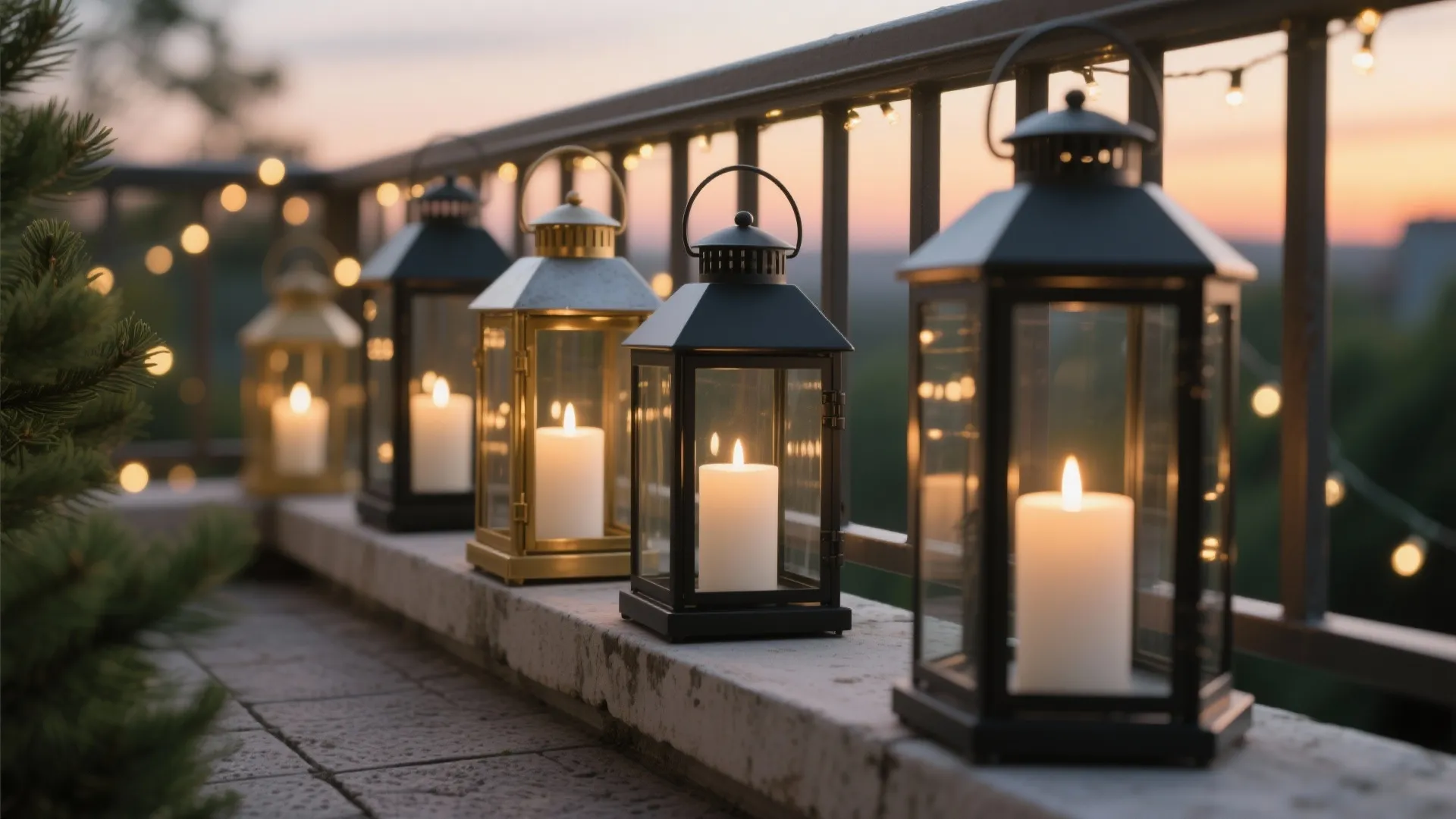 Cozy Lanterns, LED Candles, and Metallic Accents