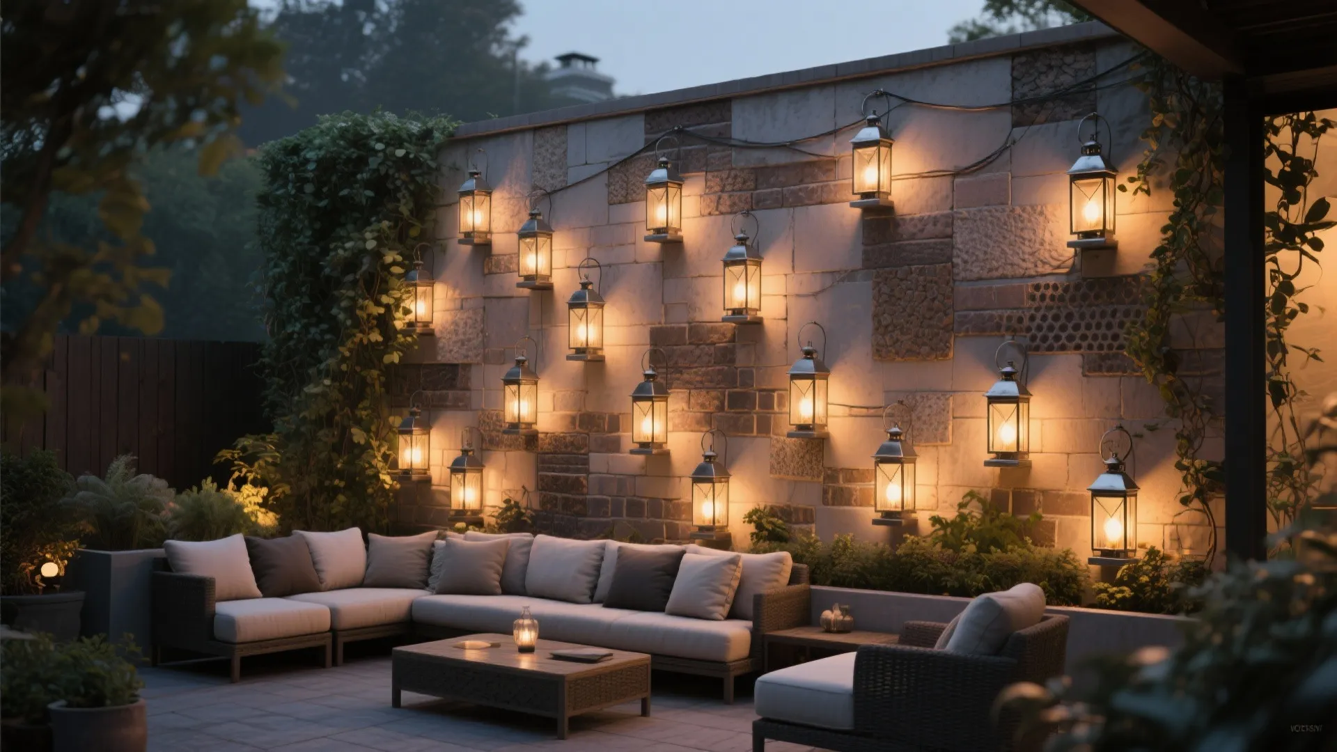 5. Lantern Cluster on a Feature Wall