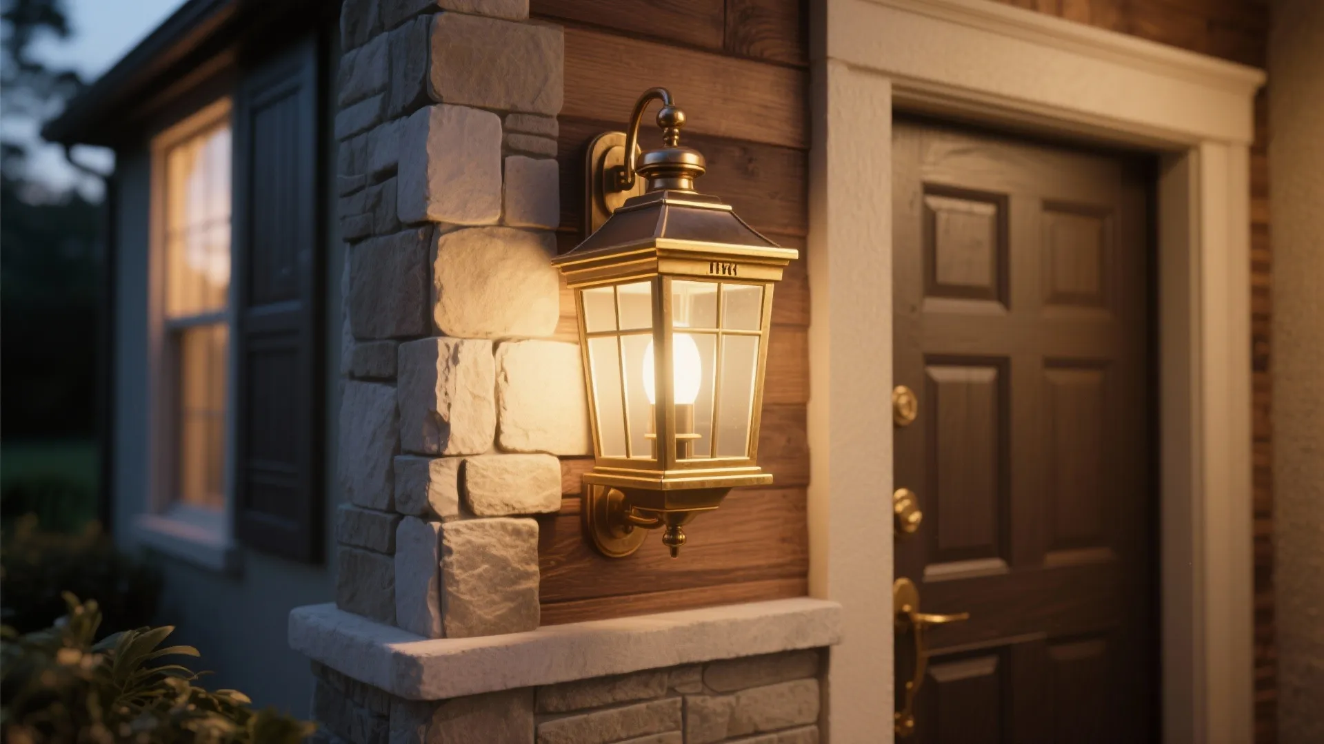 2. Lantern-Style Fixtures with Matte Gold Accents