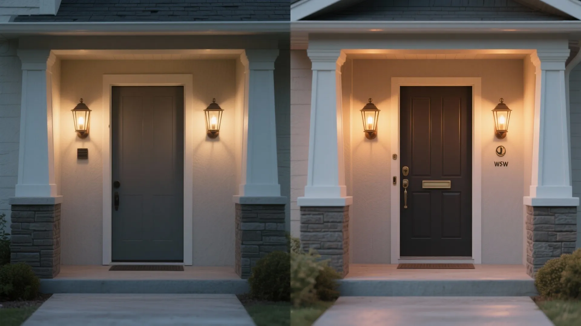 5. Lantern Pairs Flanking a Door