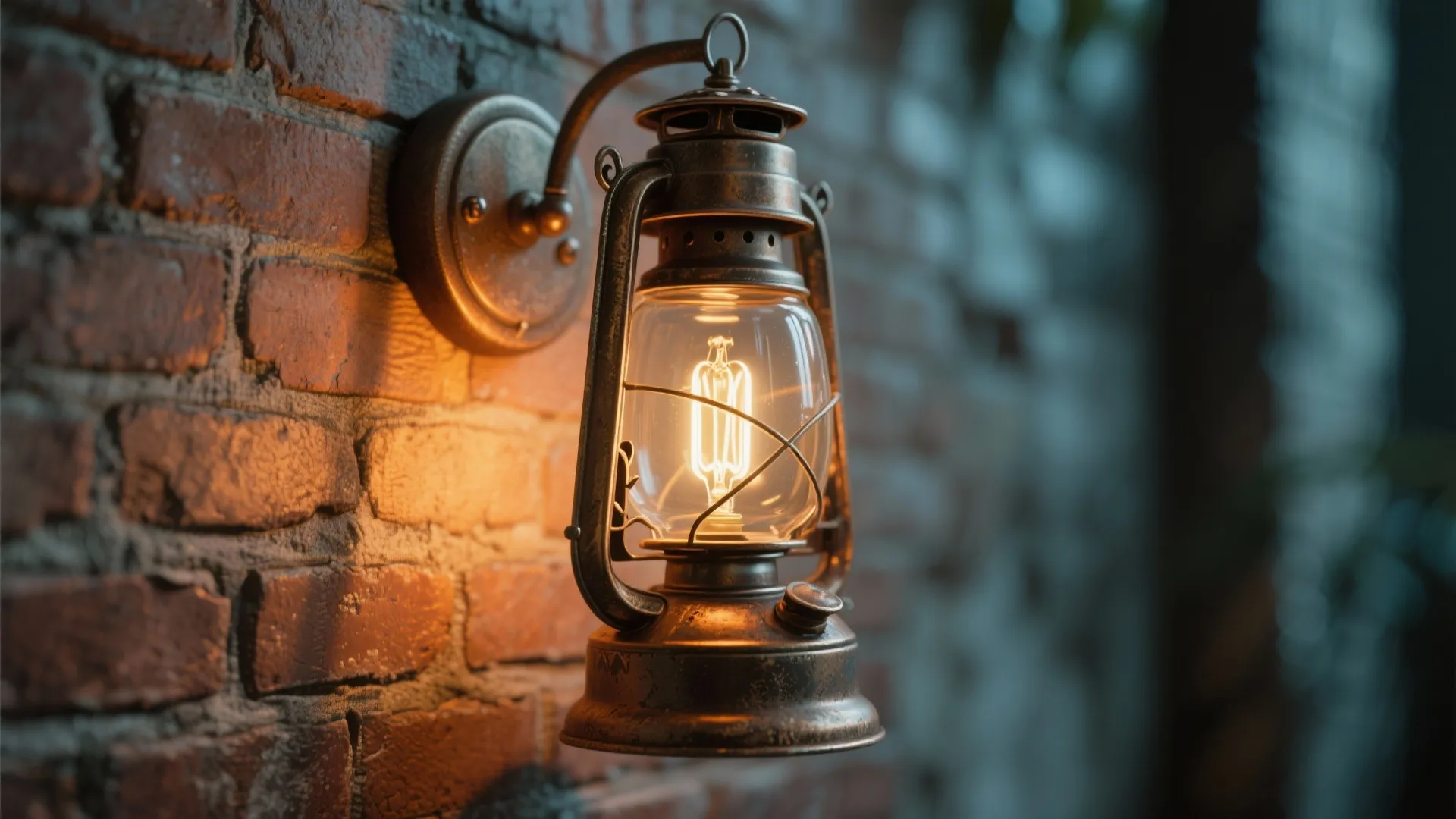 1. Lantern-style sconces with warm Edison bulbs