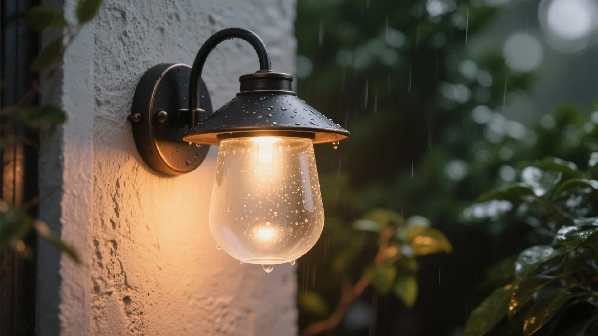 Glass lanterns and low-glare wall sconces