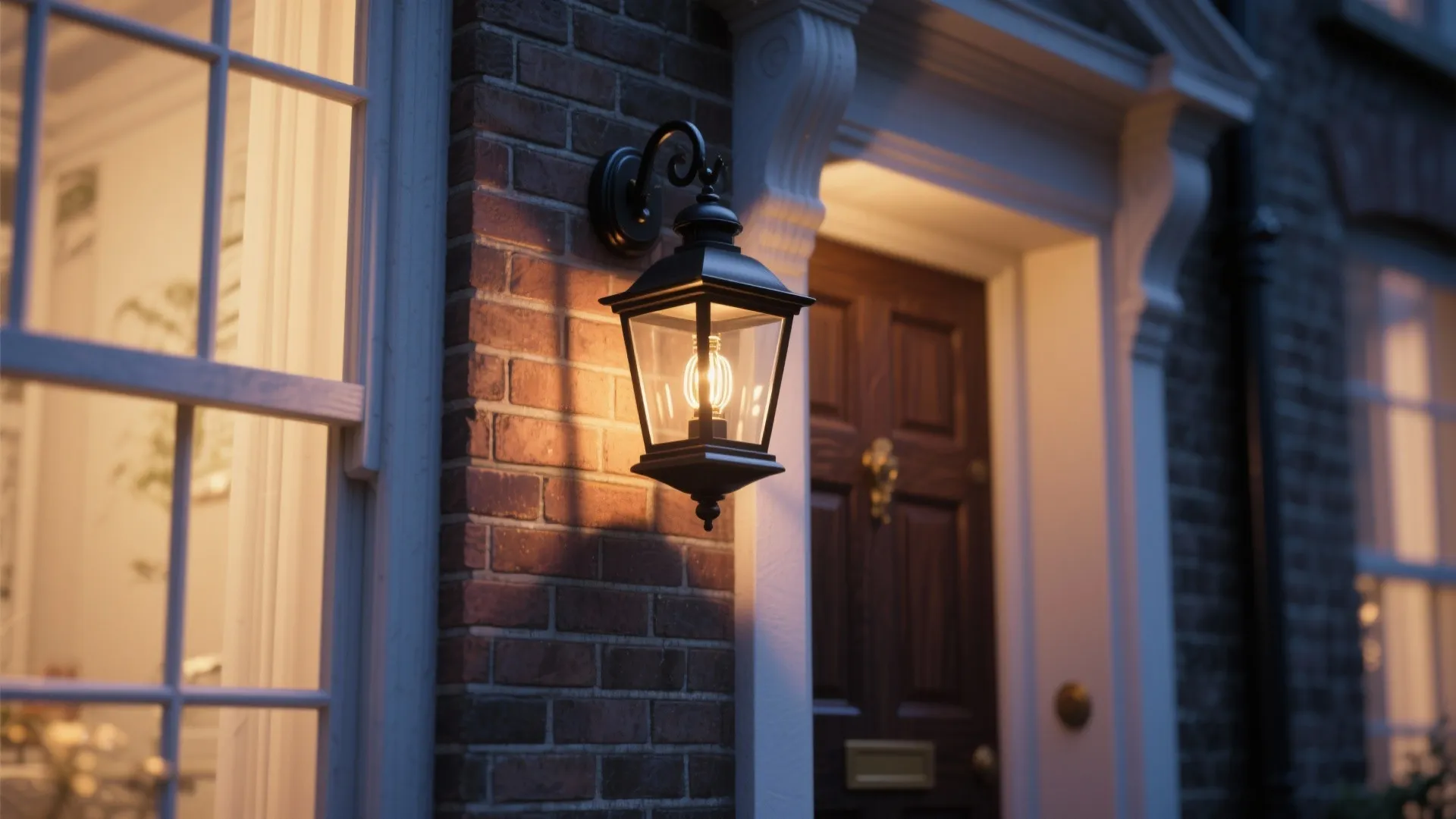 4. Lantern-style black fixtures for traditional charm