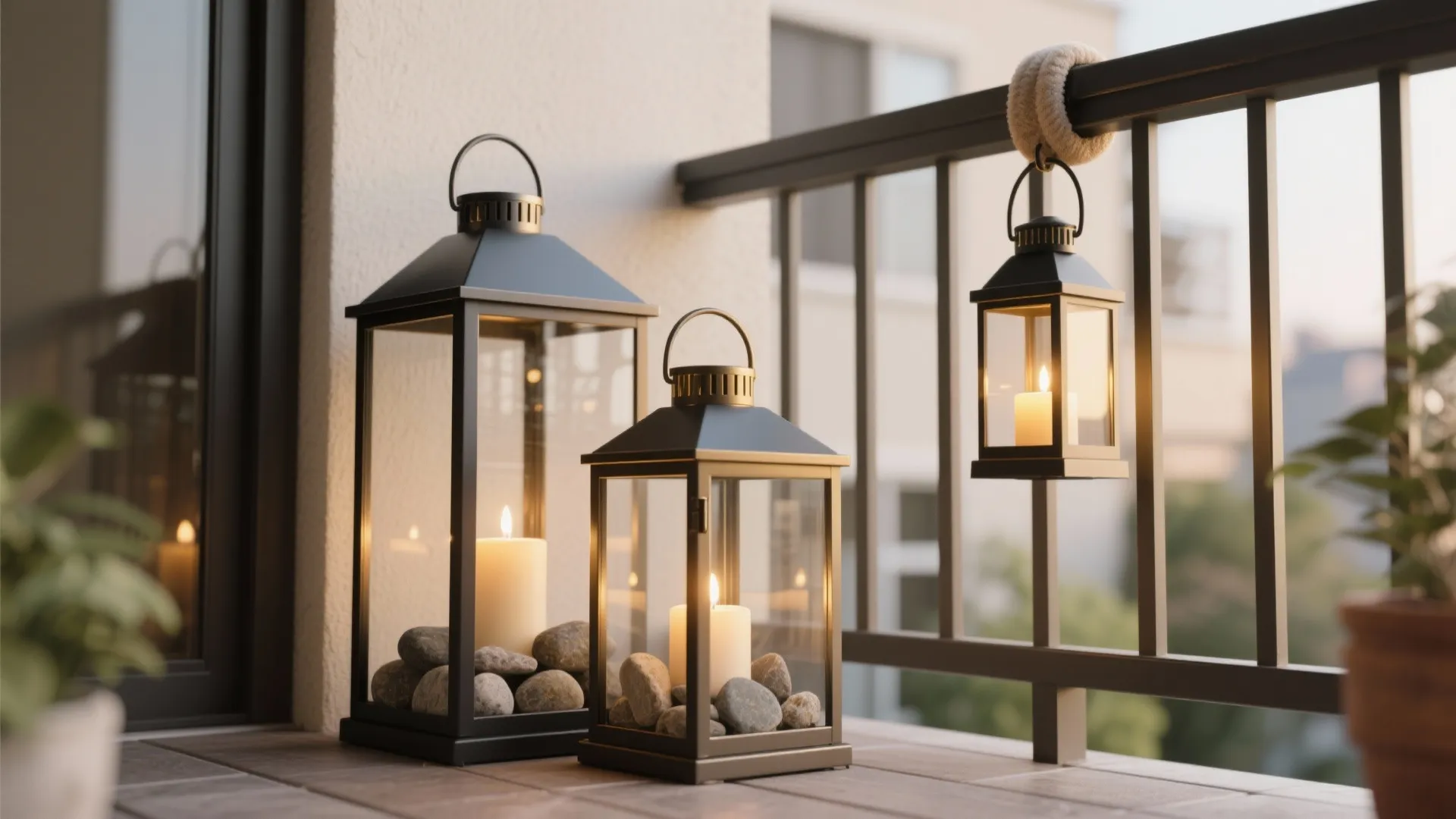 Rail-safe lanterns and LED candles for renters