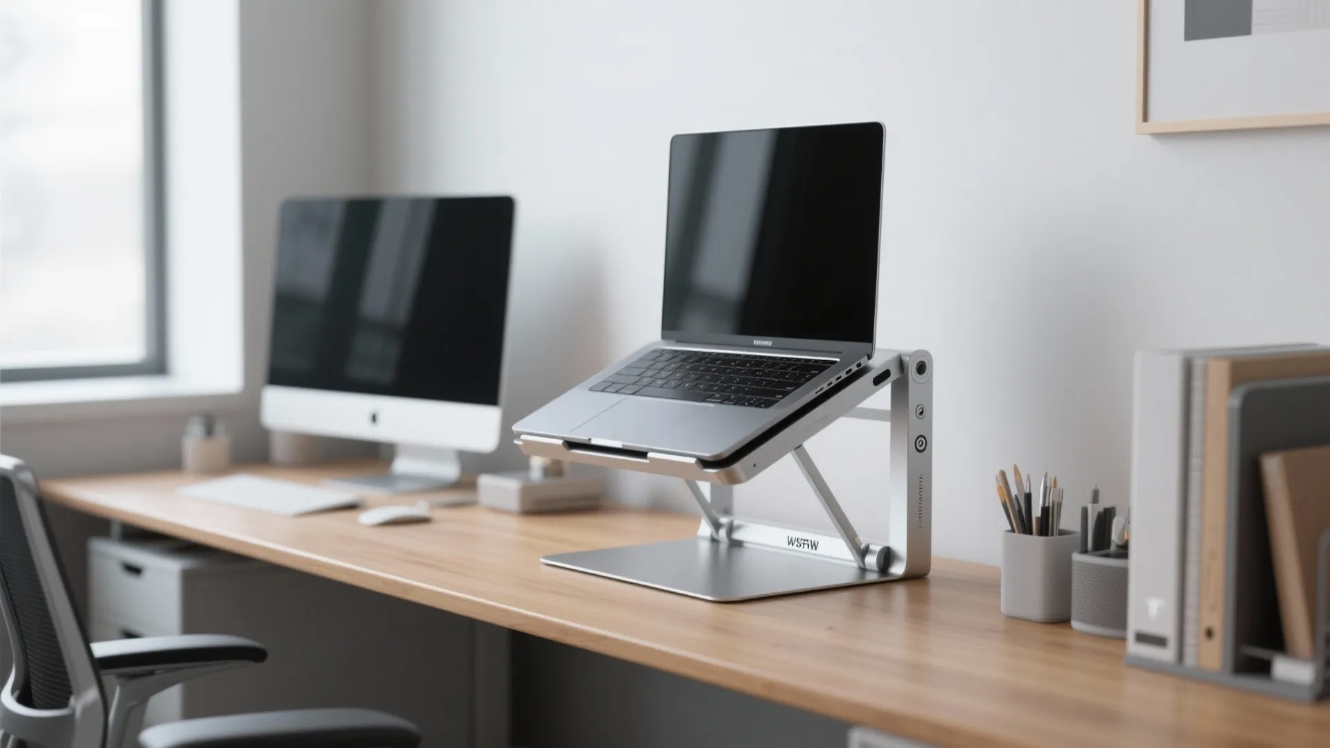 2. Ergonomic laptop stands or foldable monitor risers