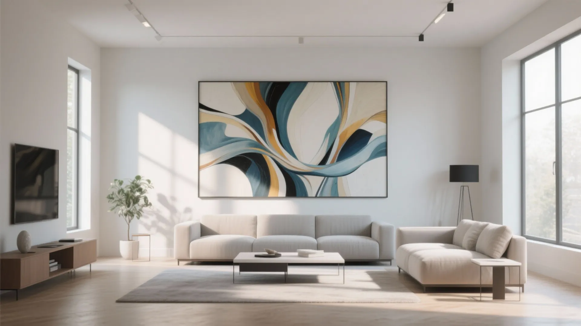 7. Large-Scale Artwork Centerpiece