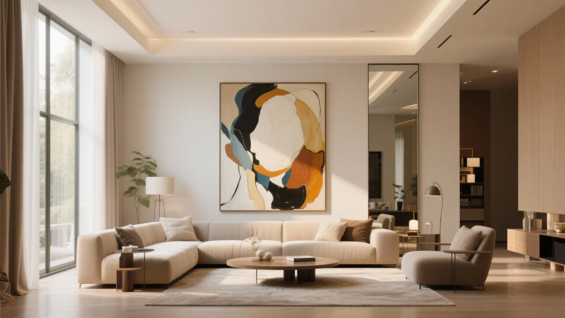 8. Large-scale Artwork or Mirrors