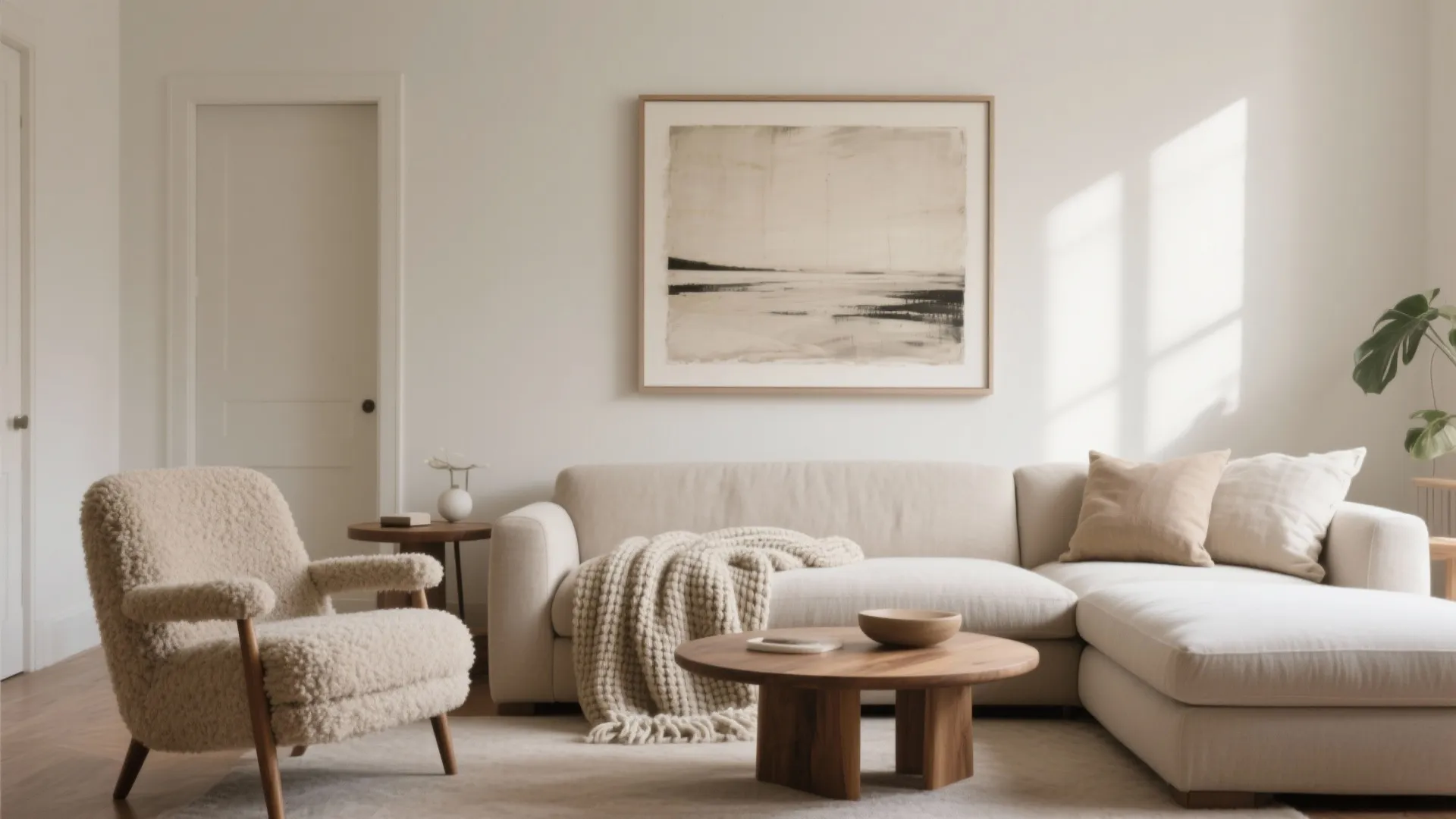 Idea 5: Fewer, larger art pieces and textiles with texture