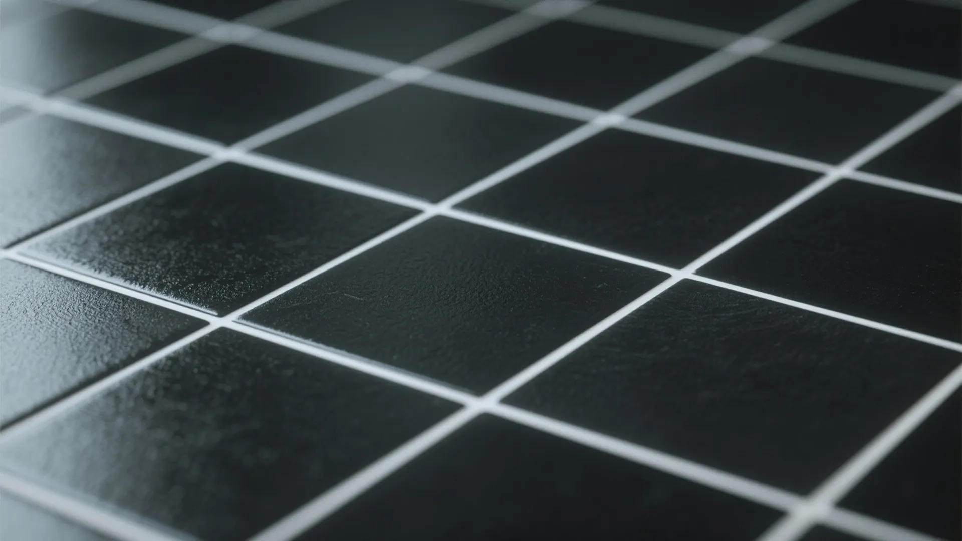 4. Large Format Black Tiles with White Grout Accents