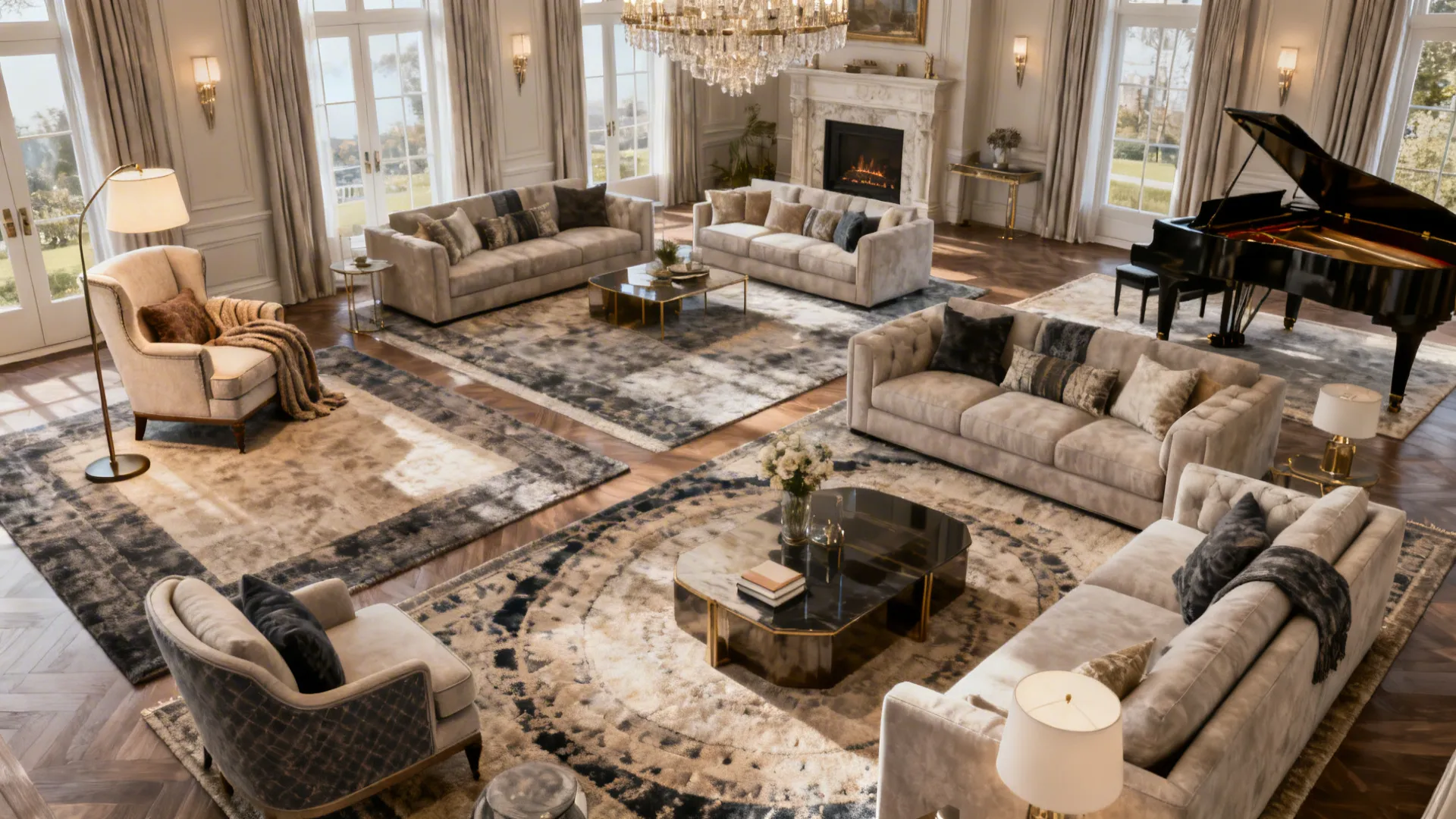 4. Large Formal Living Room (350–500+ sq ft)