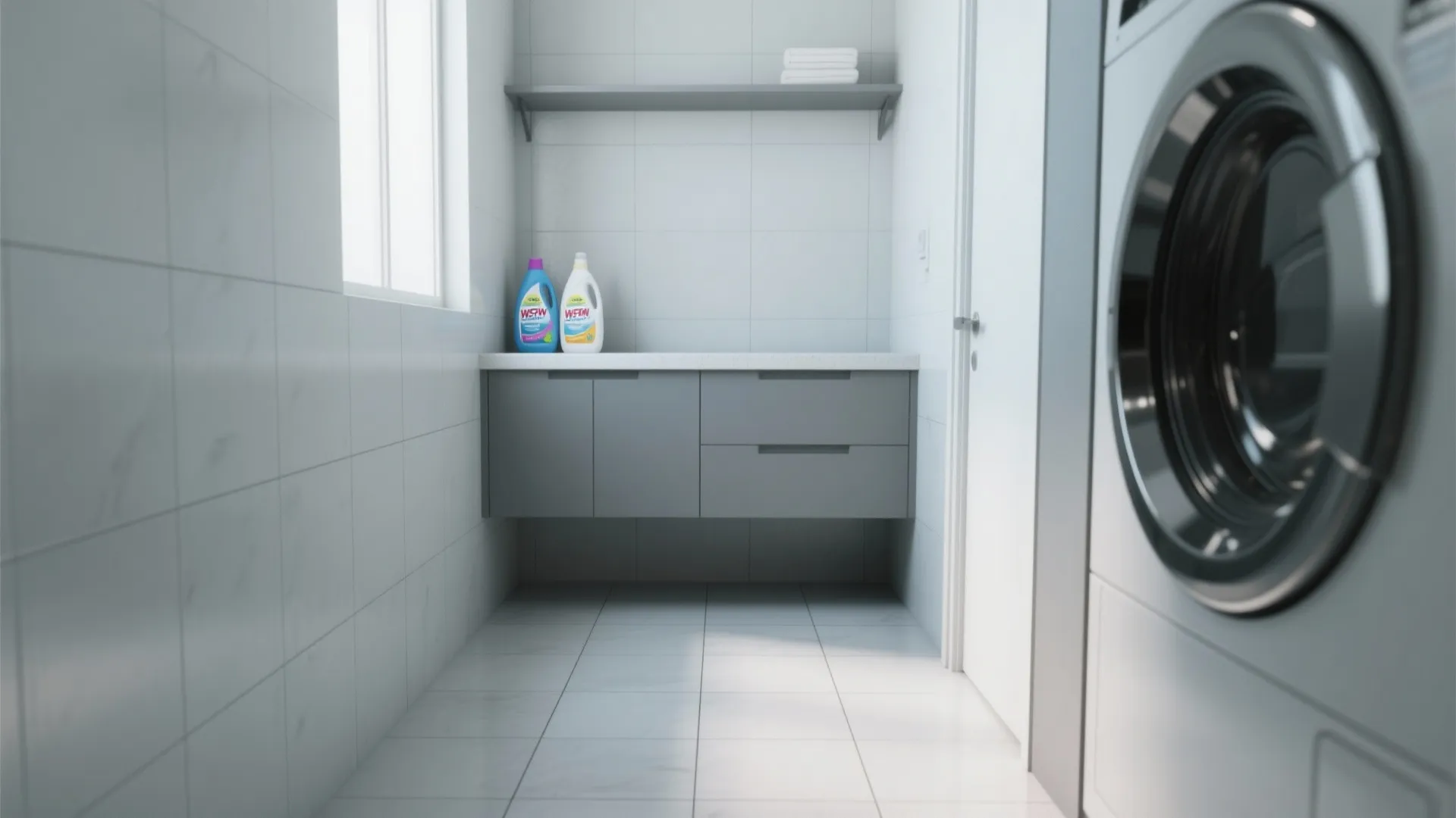 2. Large-format porcelain for continuity