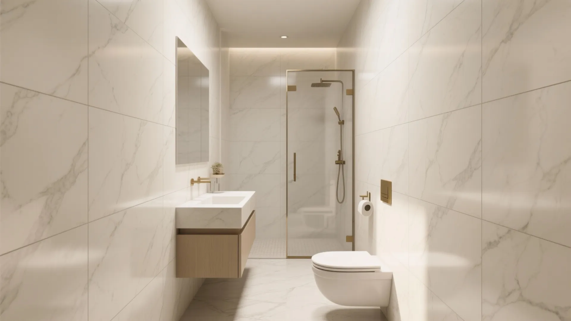 Light, Large-Format Tiles to Visually Expand