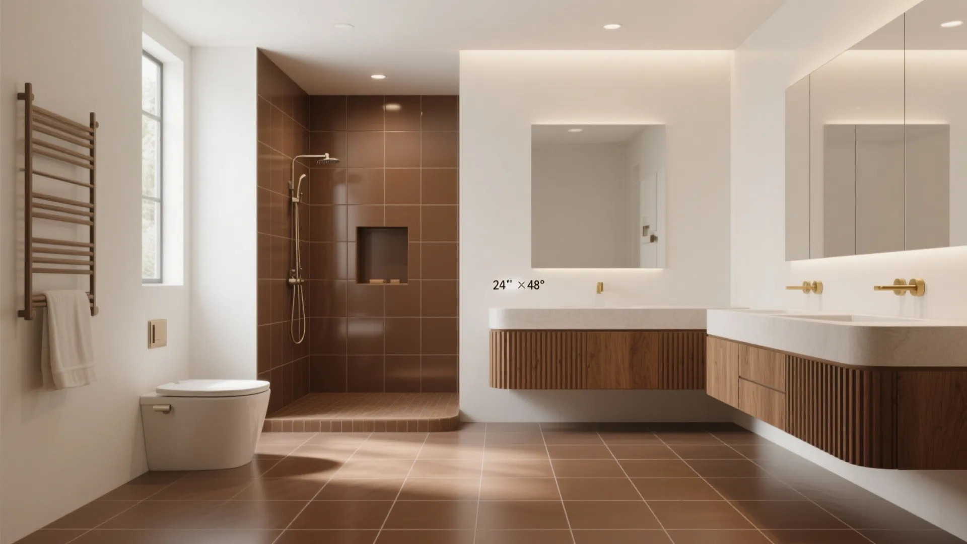 4) Large-Format Satin Tiles to Minimize Grout