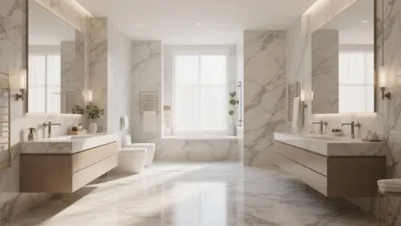 10 Large Format Bathroom Floor Tile Inspirations