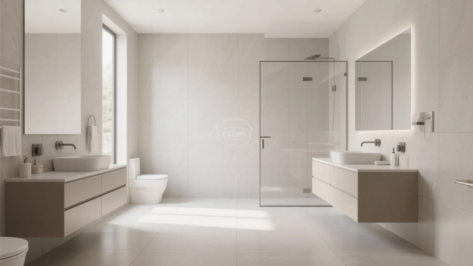 1. Large-format tiles for a seamless look