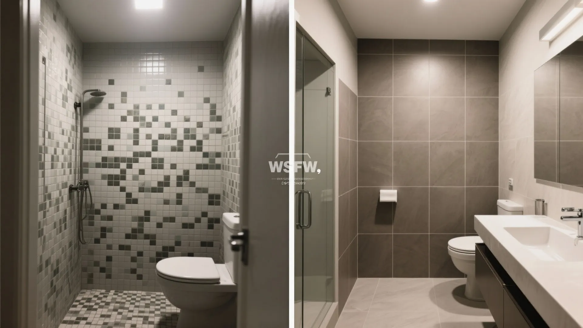 2) Large-format porcelain to minimize grout lines