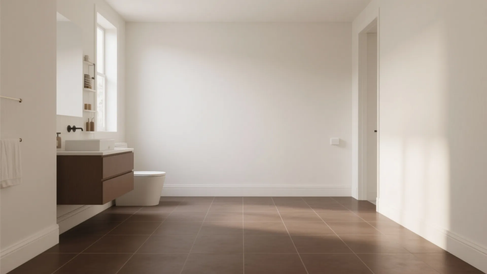 Large-Format Brown Porcelain for a Calm, Minimal Look