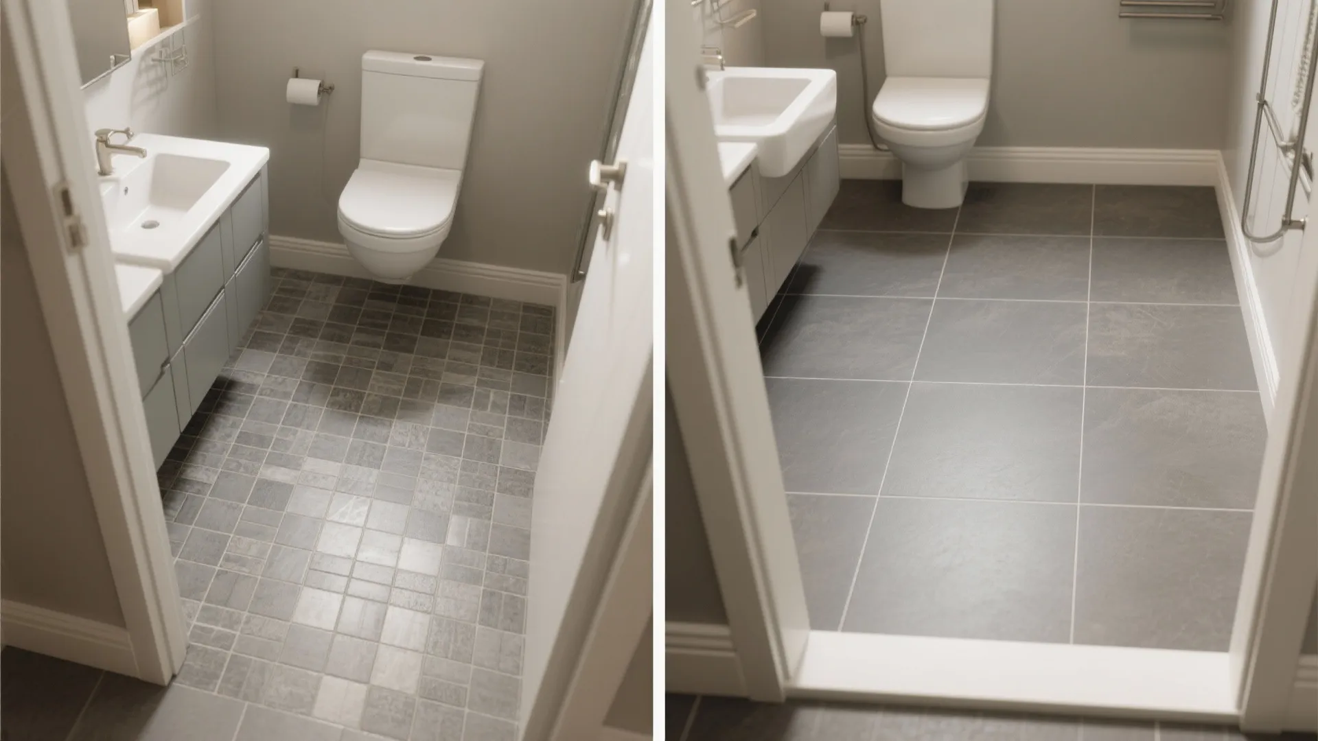 Large-Format Grey Porcelain, Fewer Grout Lines